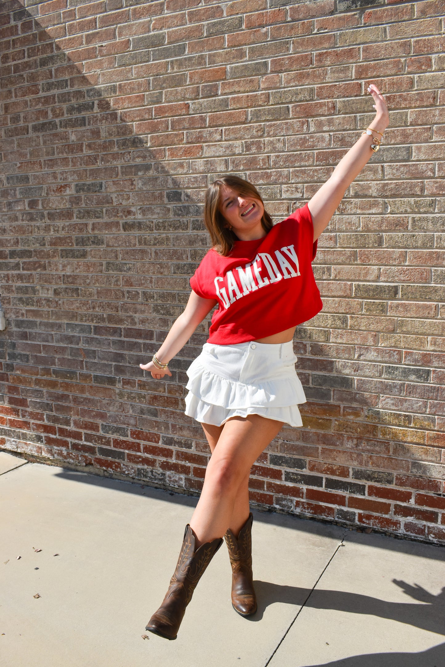 Game Day Cropped Terry Top