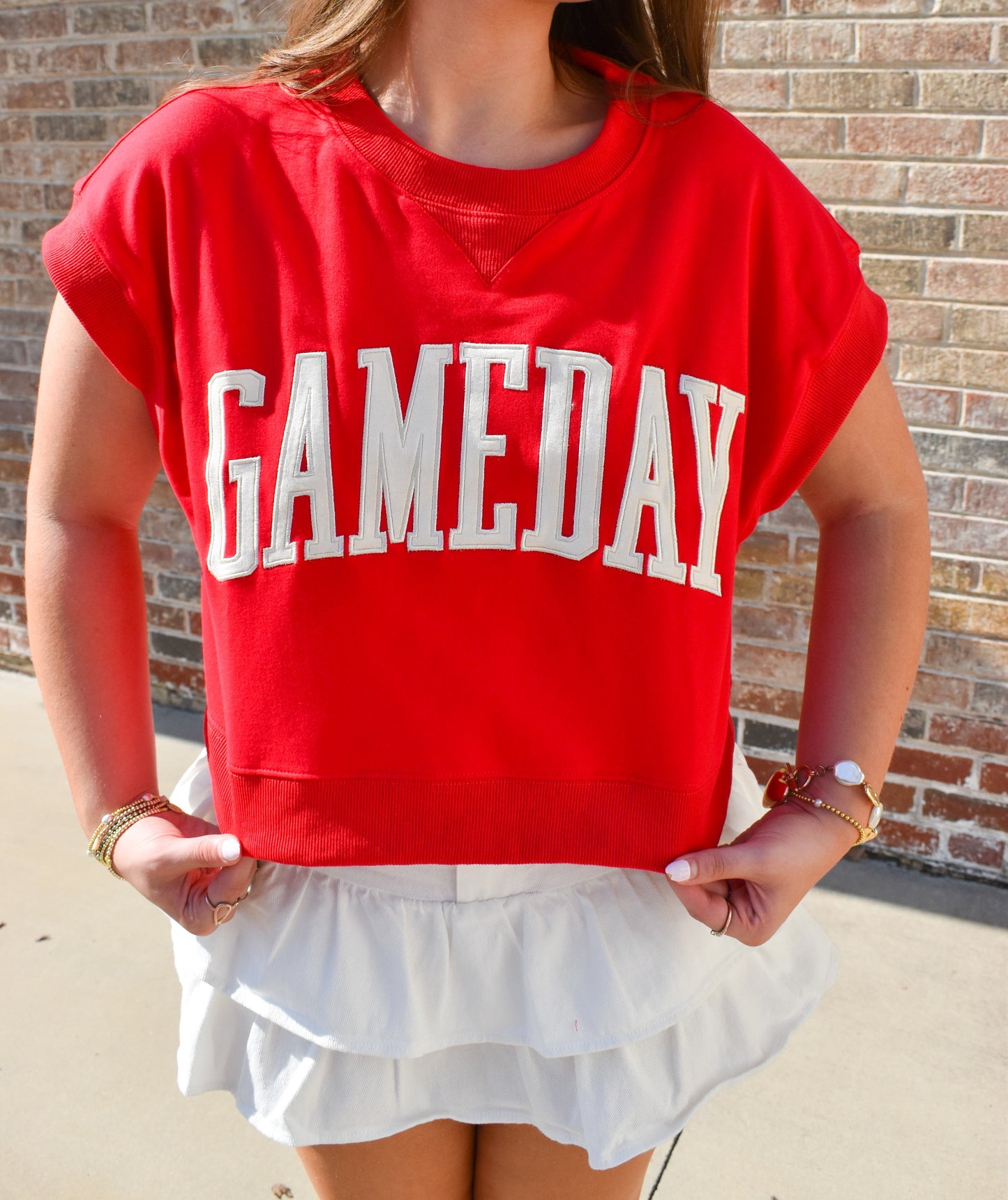 Game Day Cropped Terry Top