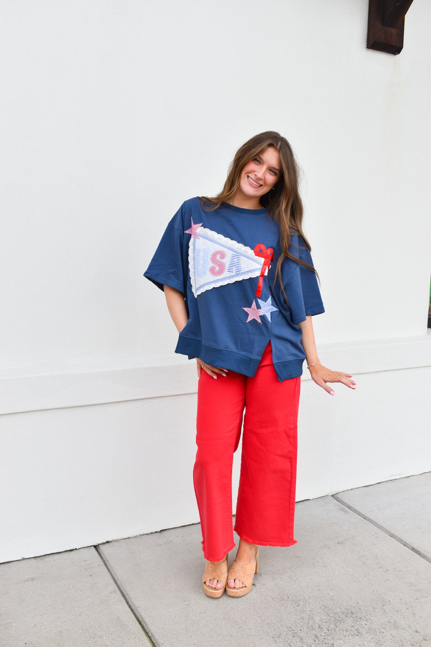 USA Lace Ribbon Sweatshirt