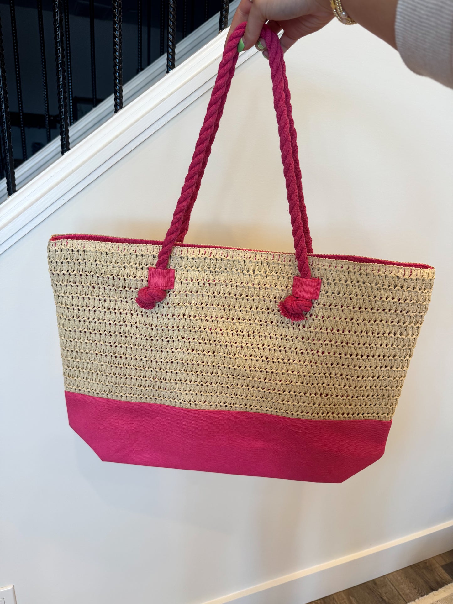 Straw Beach Tote Bag