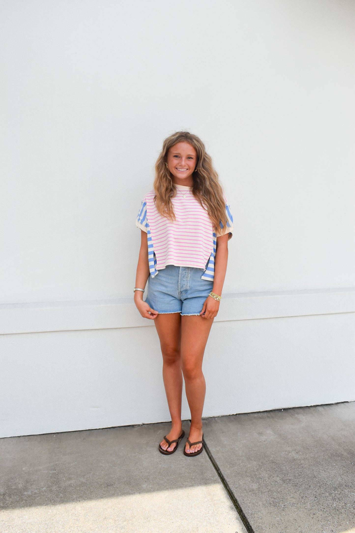 Ella Two Toned Stripe Top