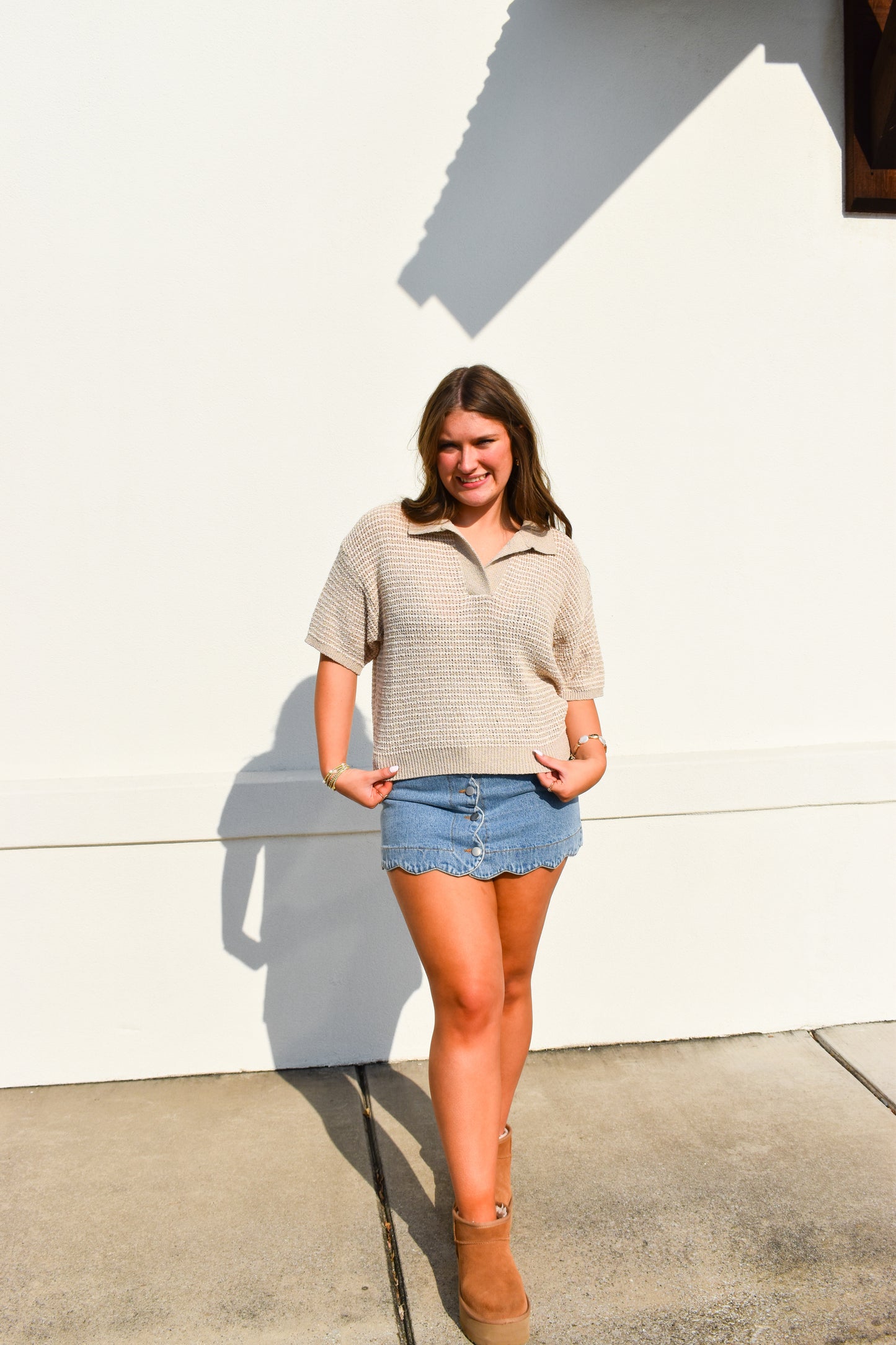 Rowan Collared Knitted Top
