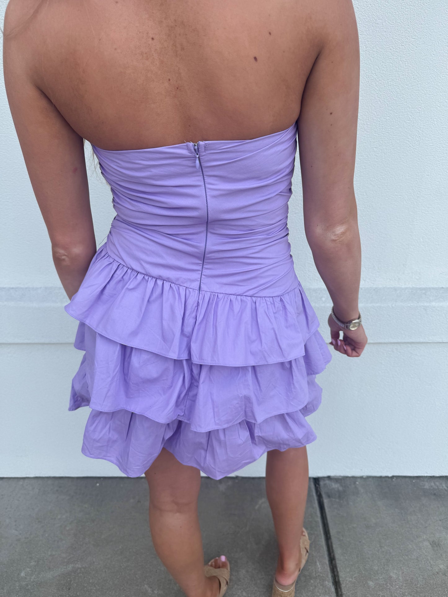 Strapless Ruffle Mini Dress