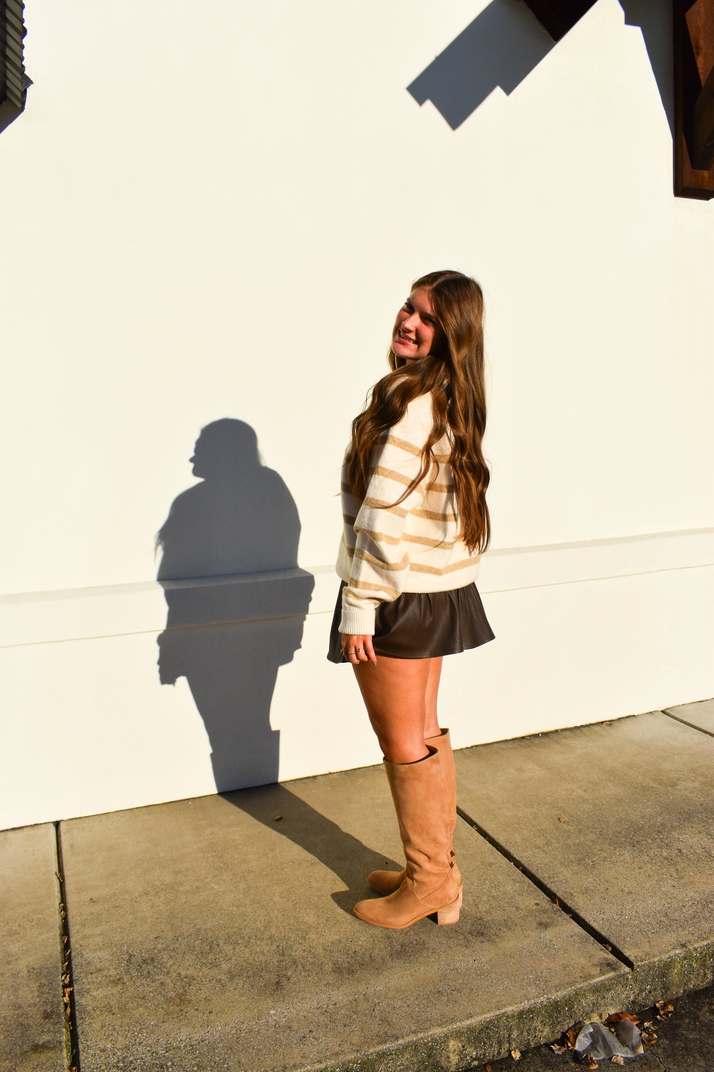 Ginger Leather Skirt