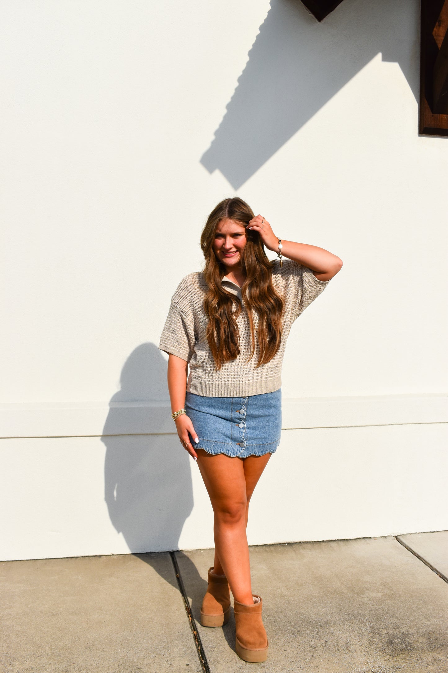 Rowan Collared Knitted Top
