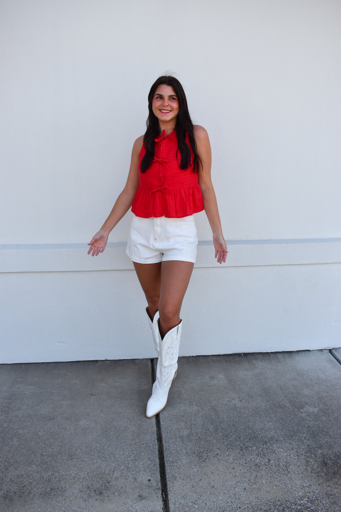 River Sleeveless Bow Top