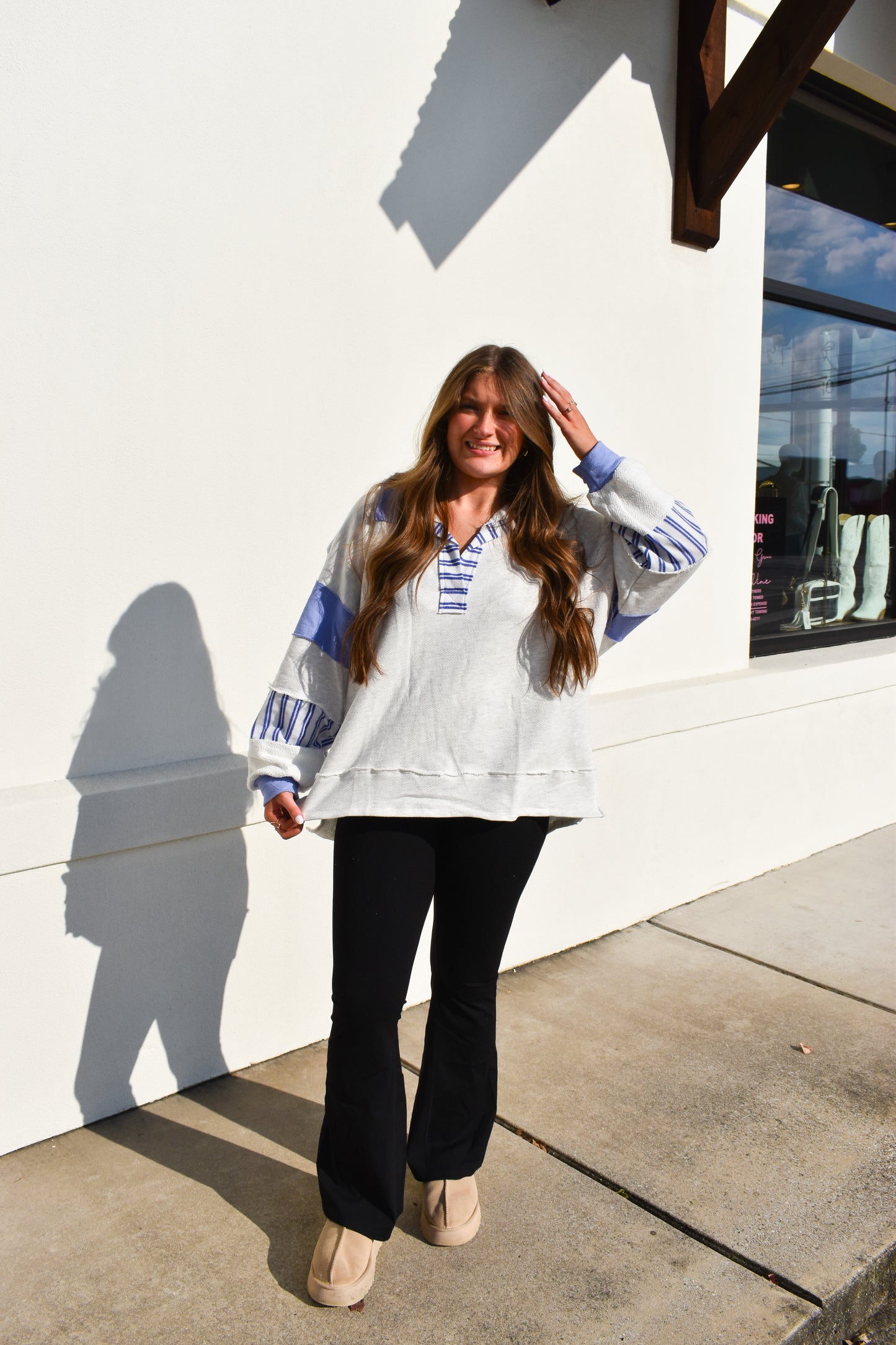 Terry Knit Collared Top