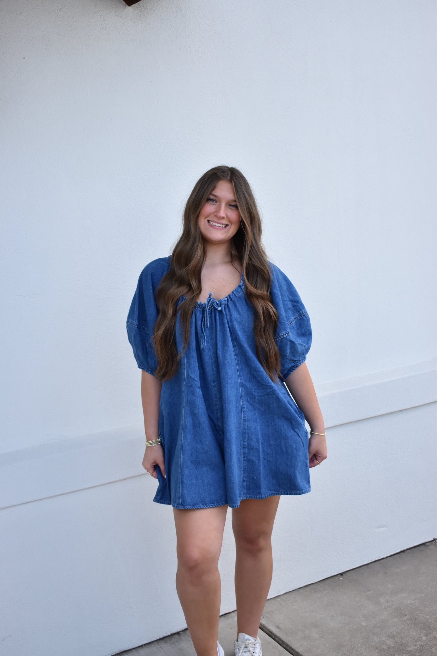 Olivia Denim Tie Romper