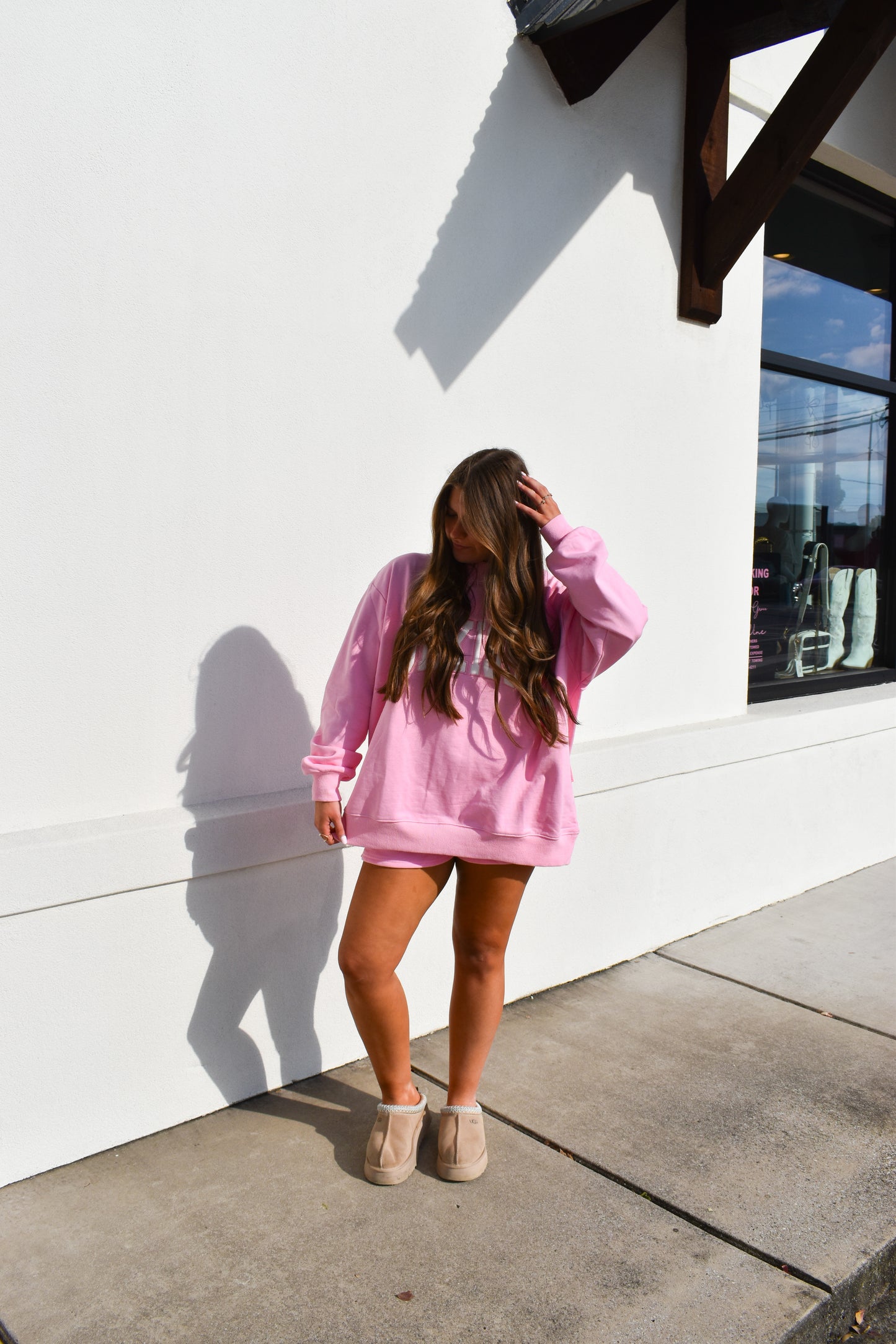 Lottie Pink Embroidered Sweat Shorts 100% Cotton