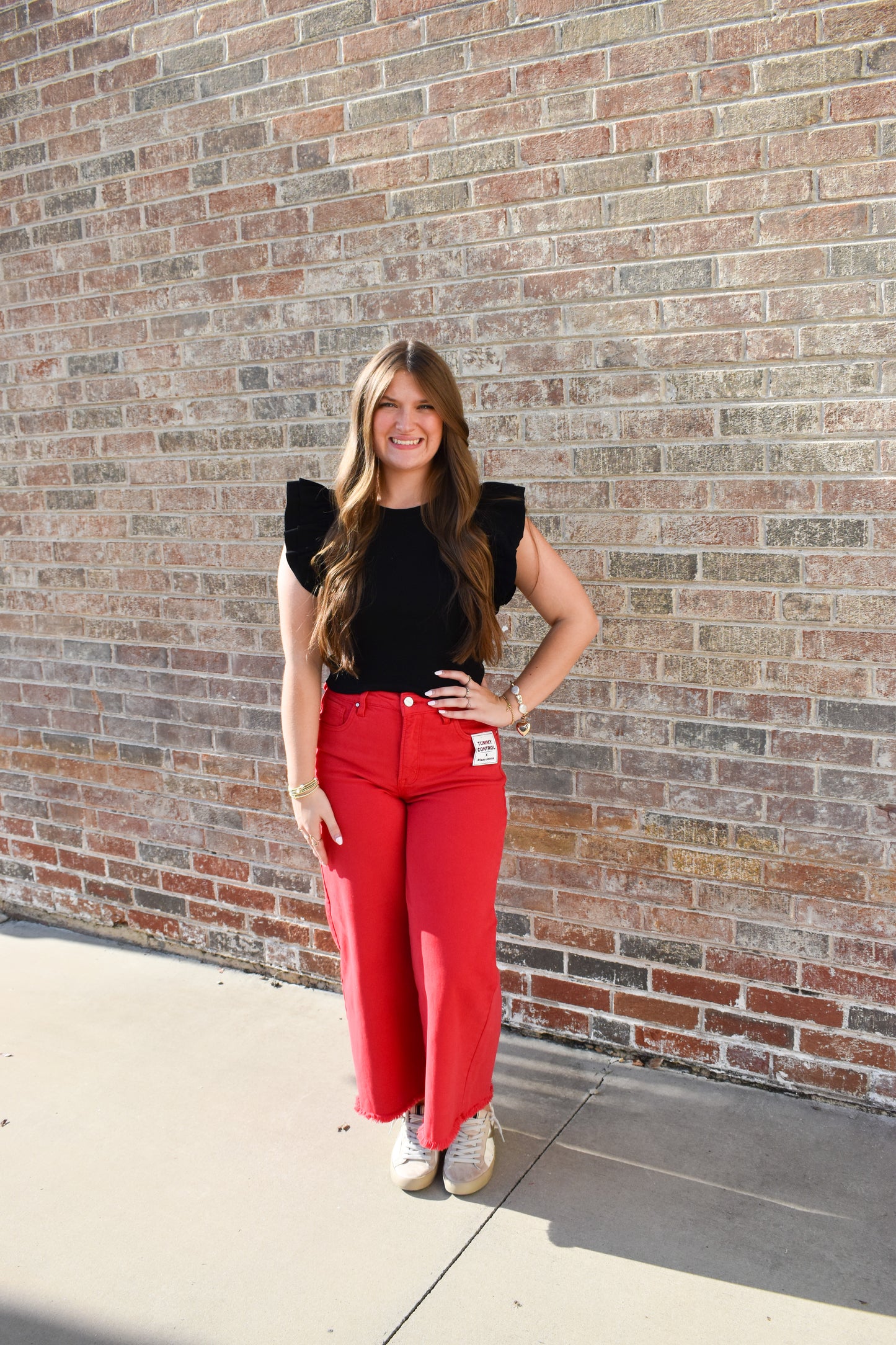 Ribbed Crop Top W/ Ruffle Detail