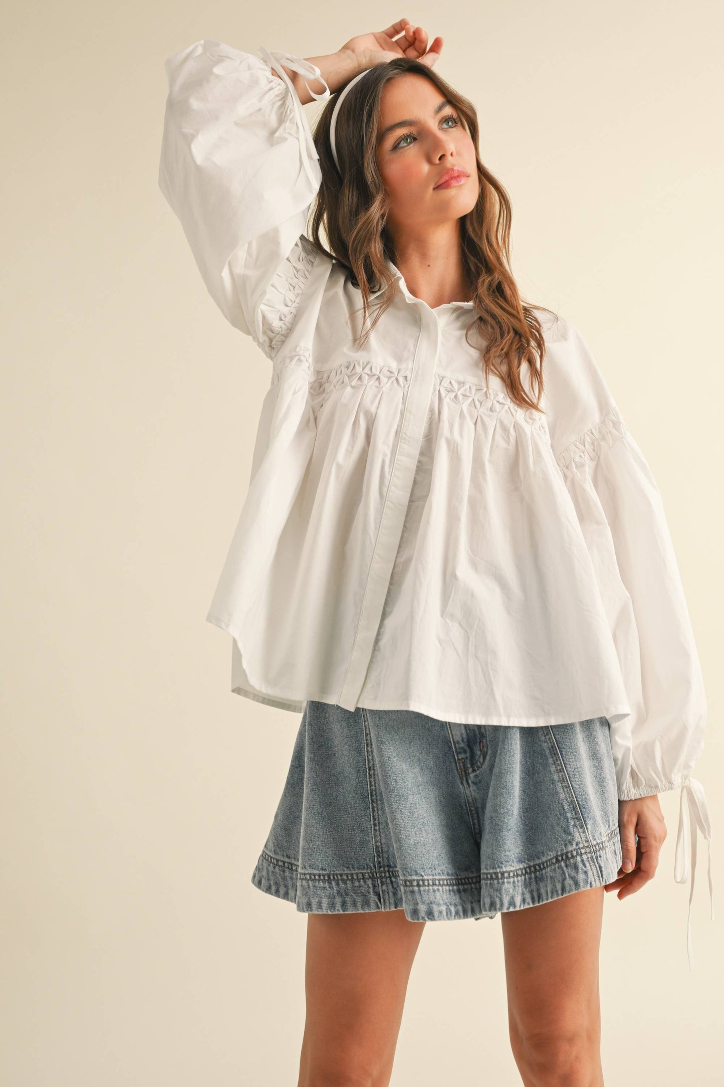 Detailed Button Front Blouse