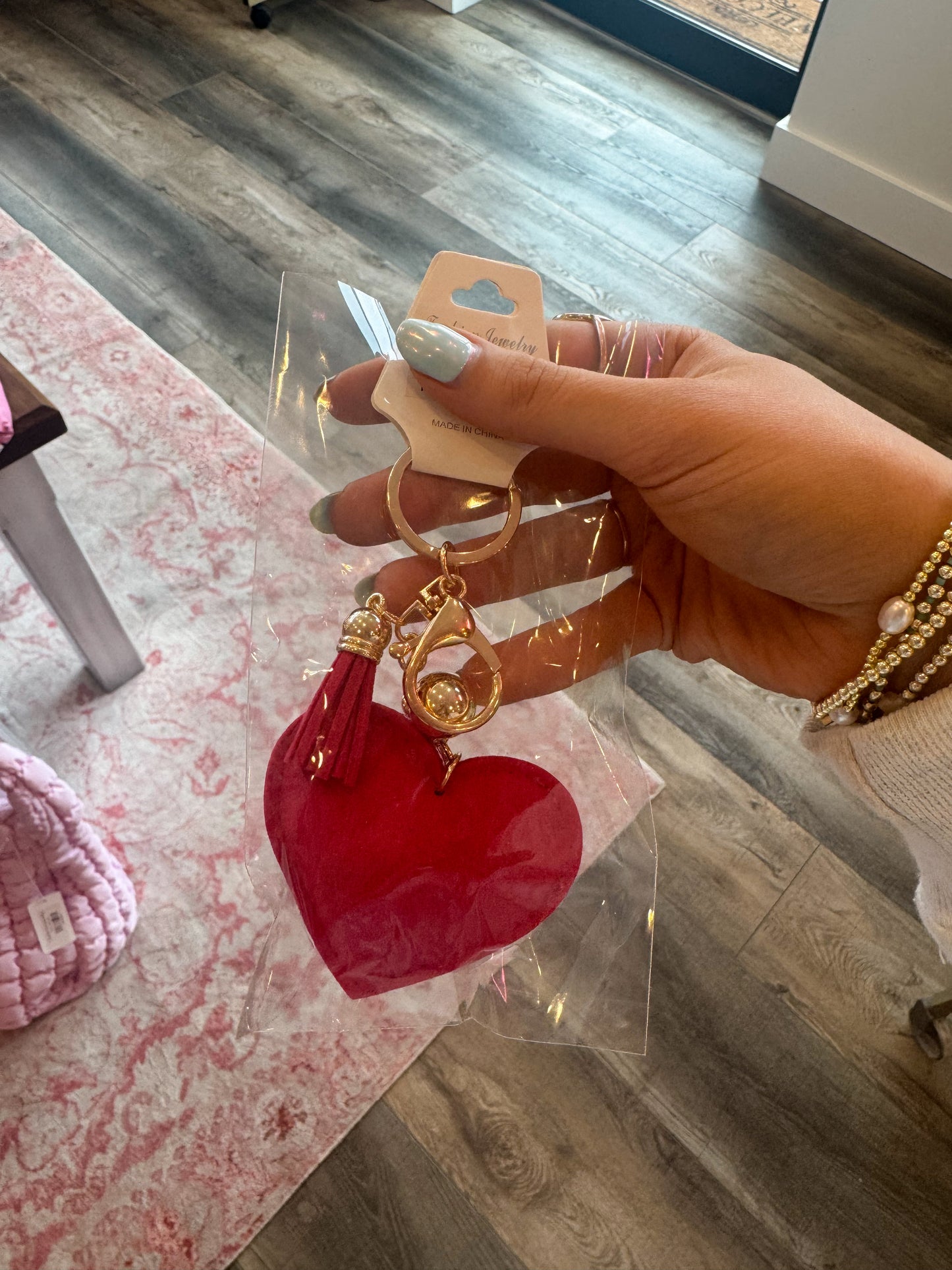 Heart Crystal Bling Keychain