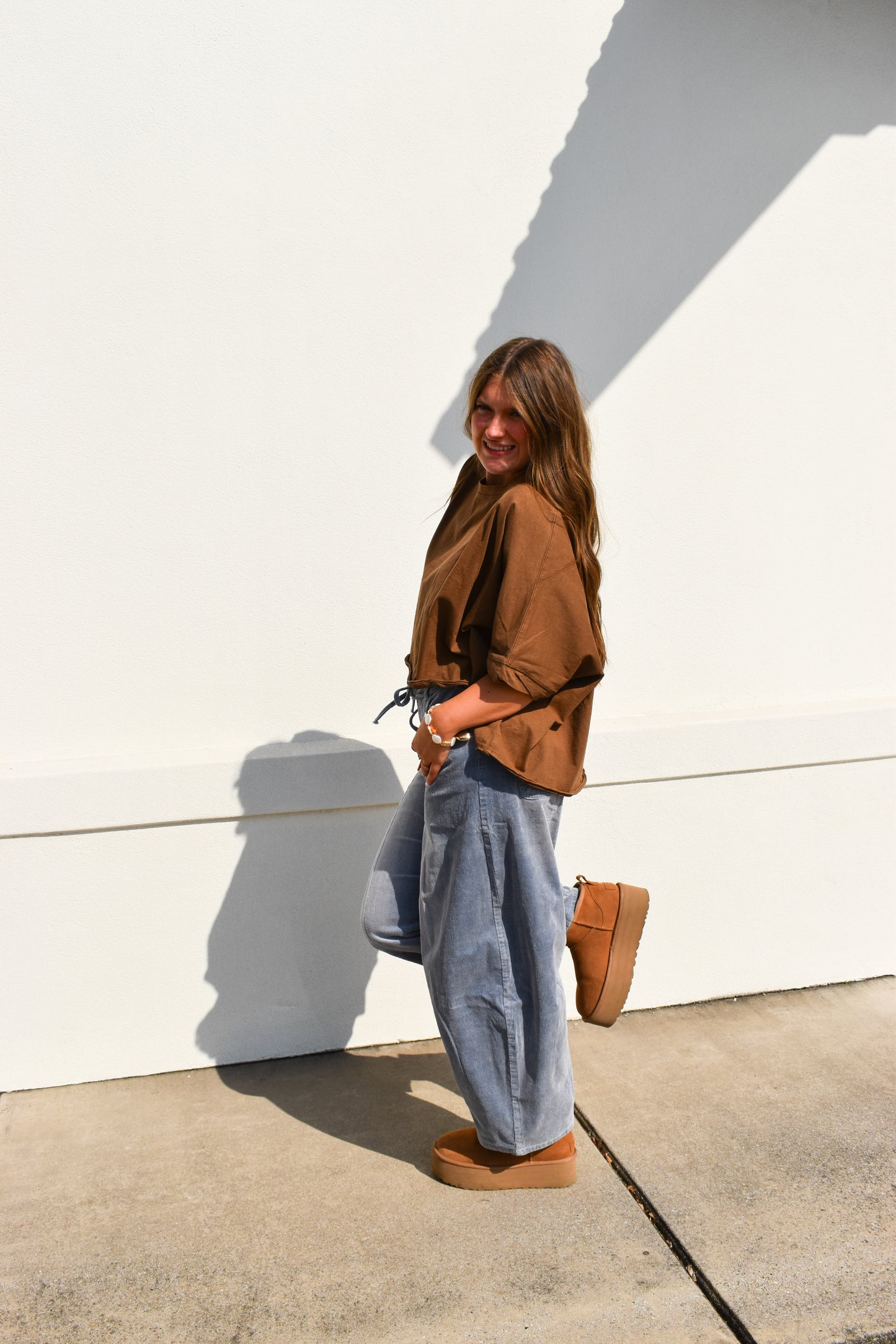 Iris Brown Oversized Top