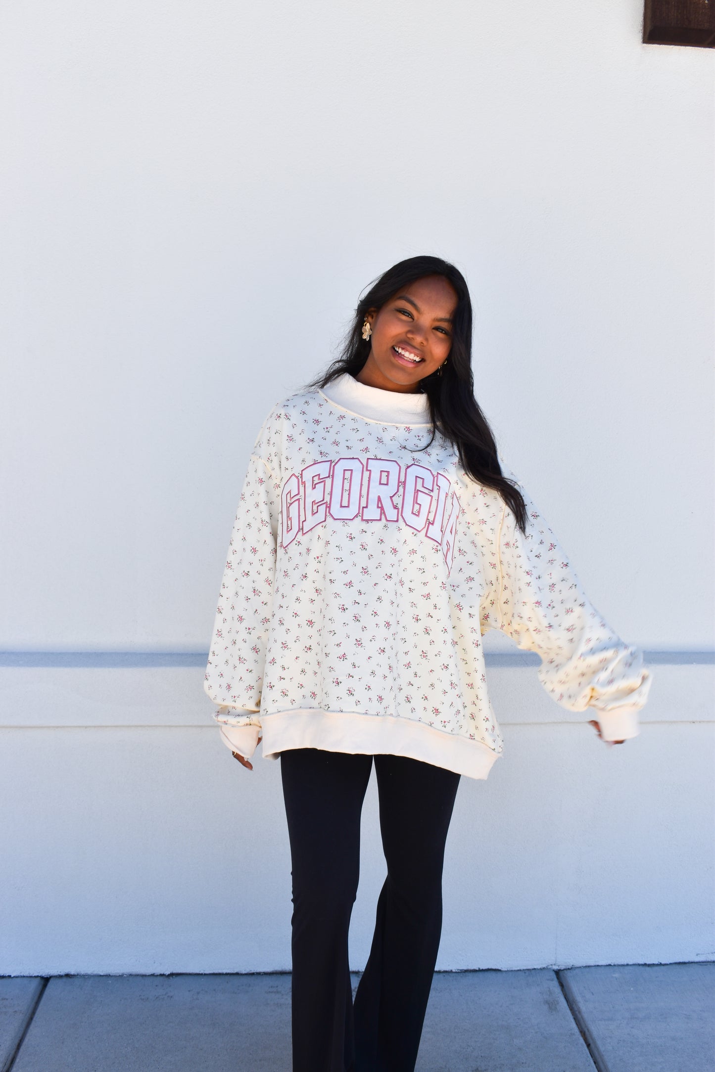 Floral Georgia Mockneck