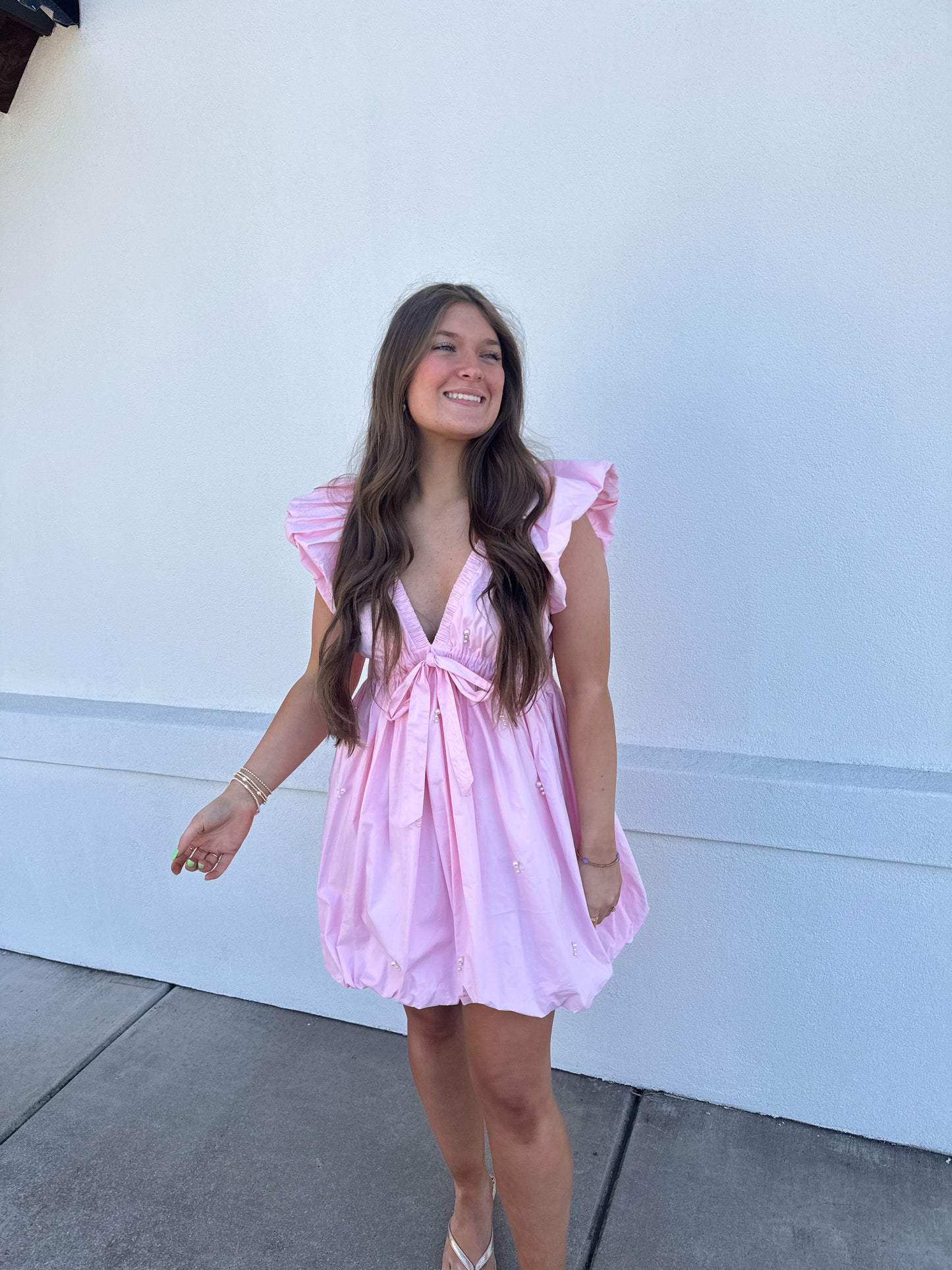 Pearl Bubble Mini Dress