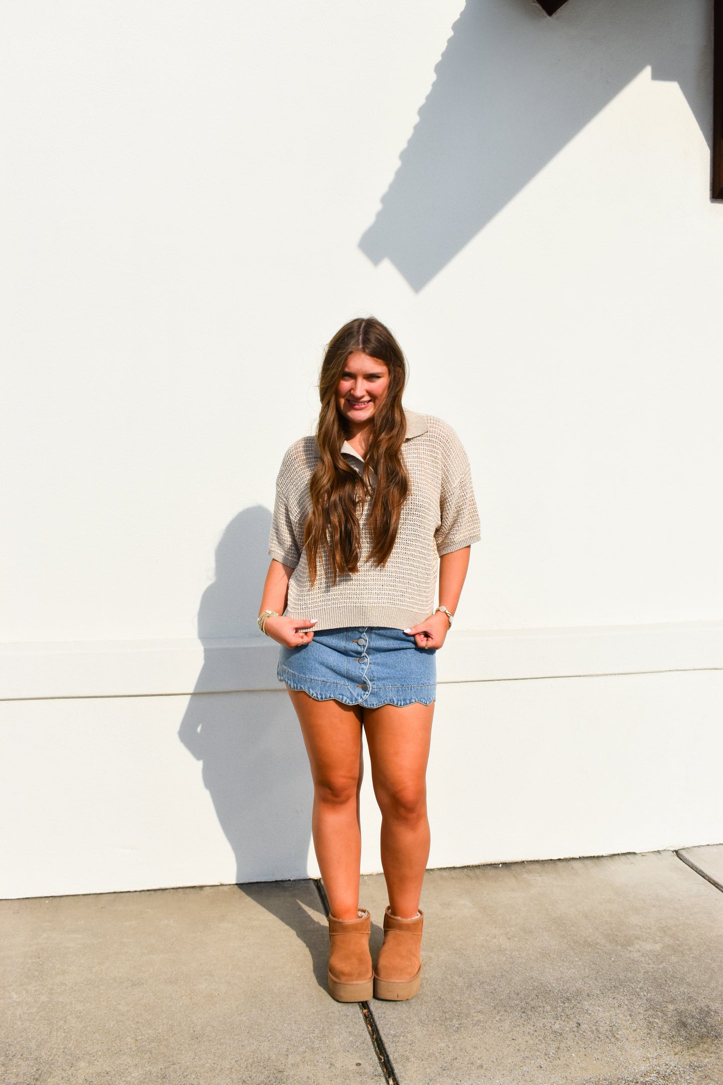 Rowan Collared Knitted Top