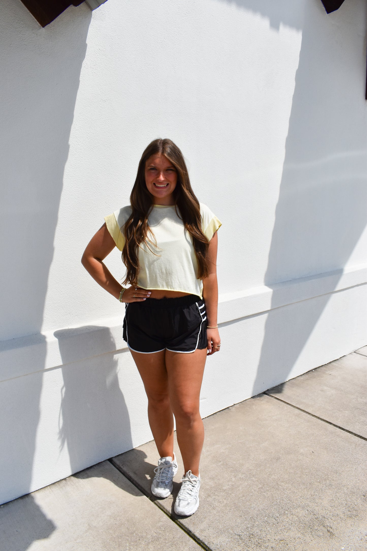 Butter Yellow Cutout Back Layering Tee