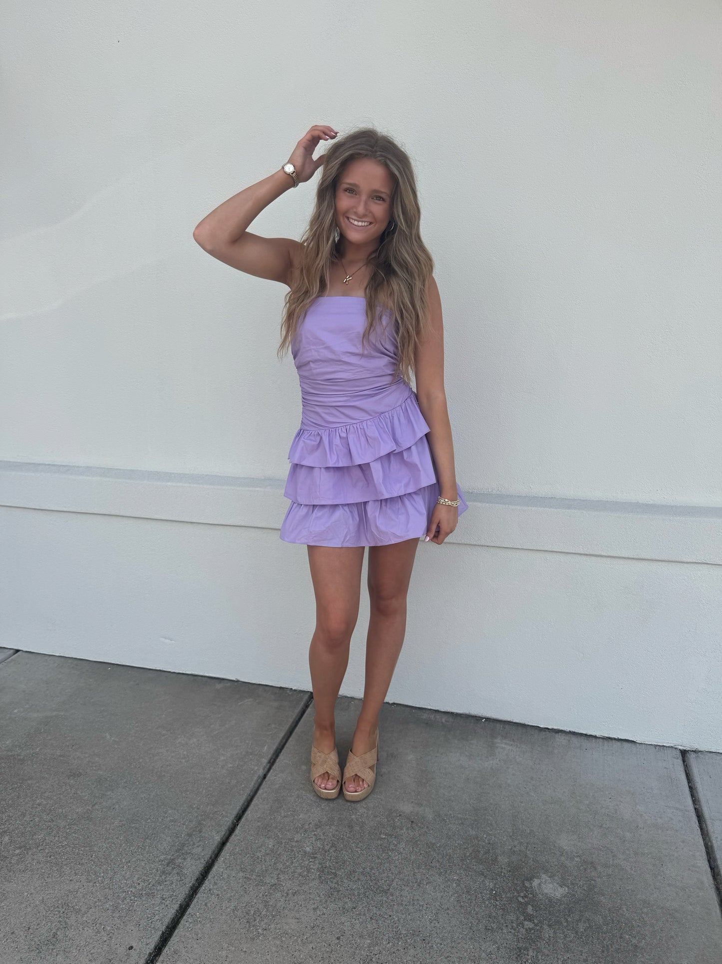 Strapless Ruffle Mini Dress