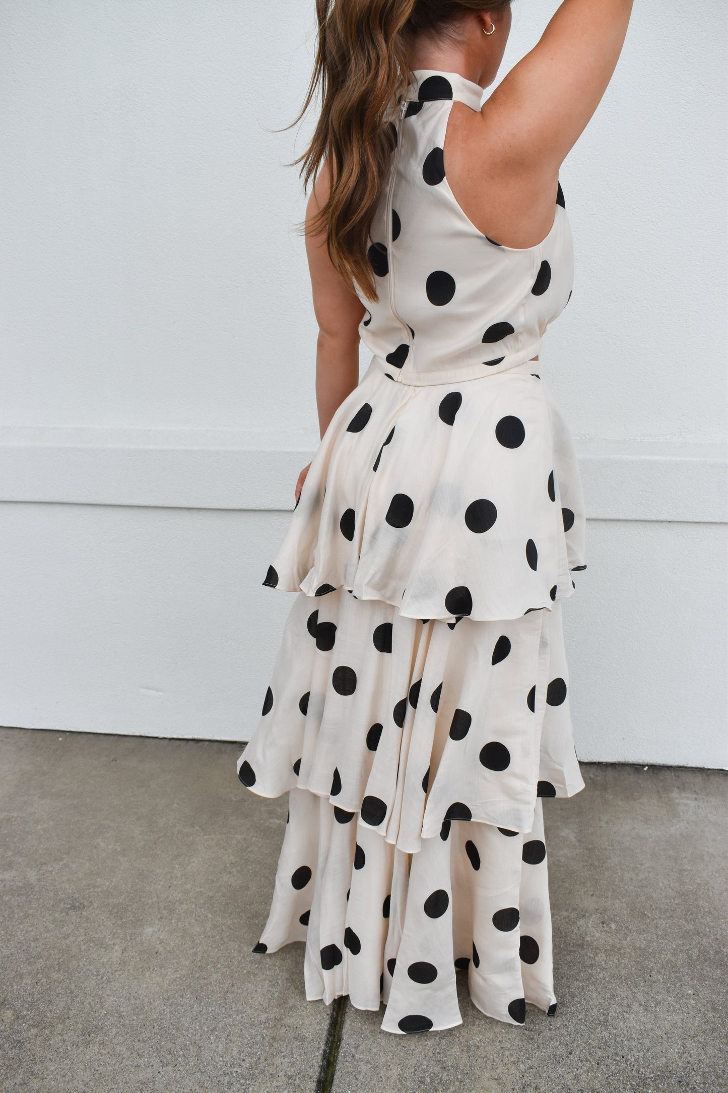 Polka Dot Halter Top and Maxi Skirt Set