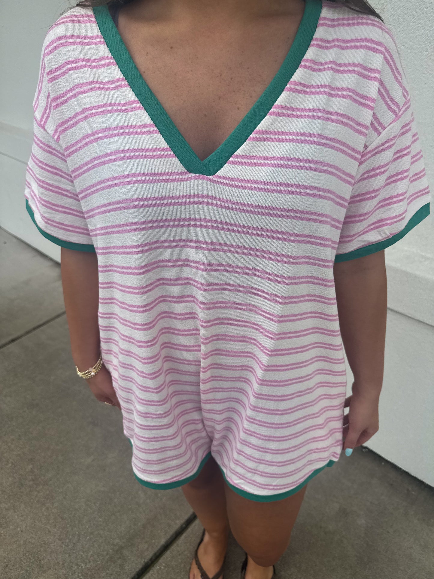 Striped Knit Romper