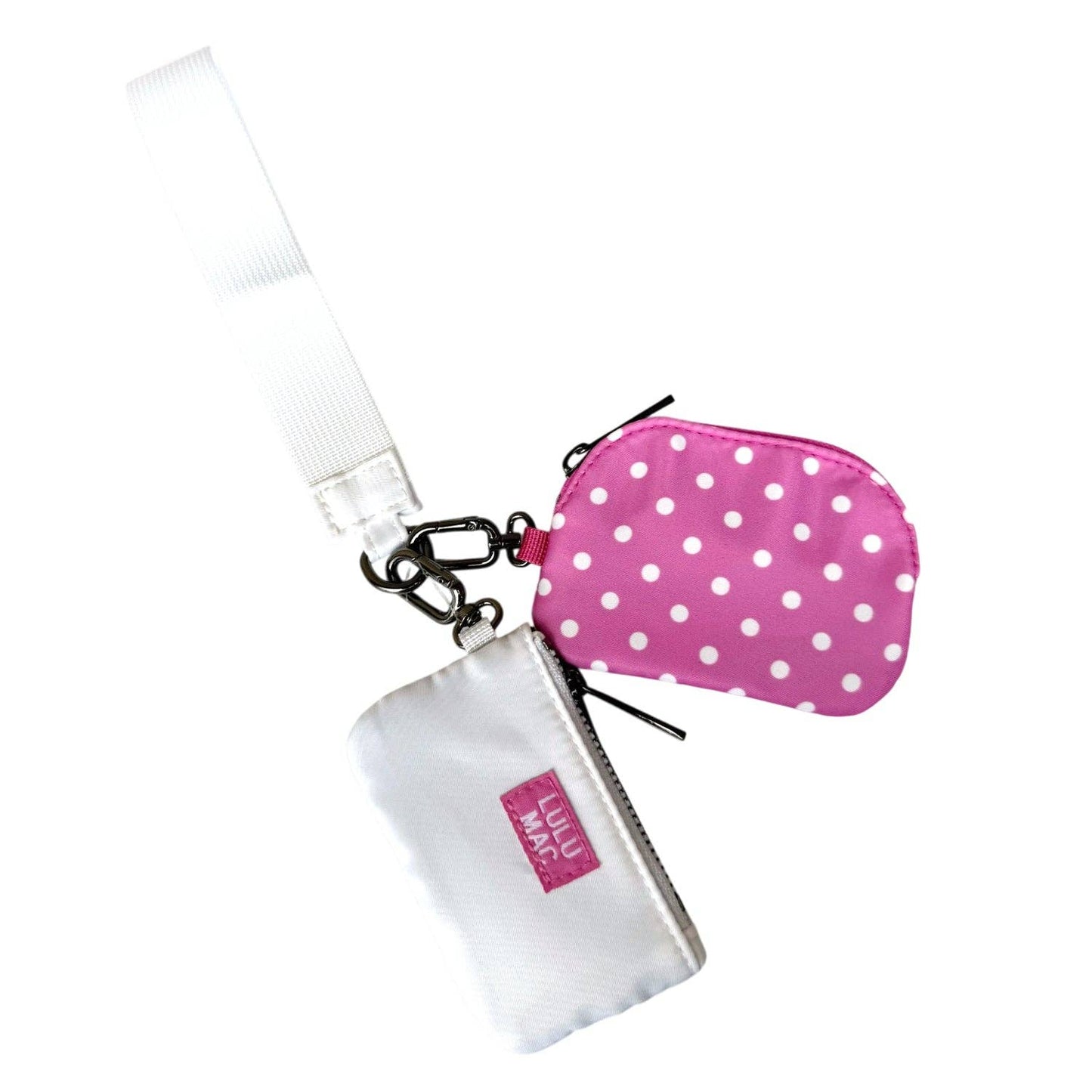 Lulu Mac Keychain: Hot Pink/White Dots