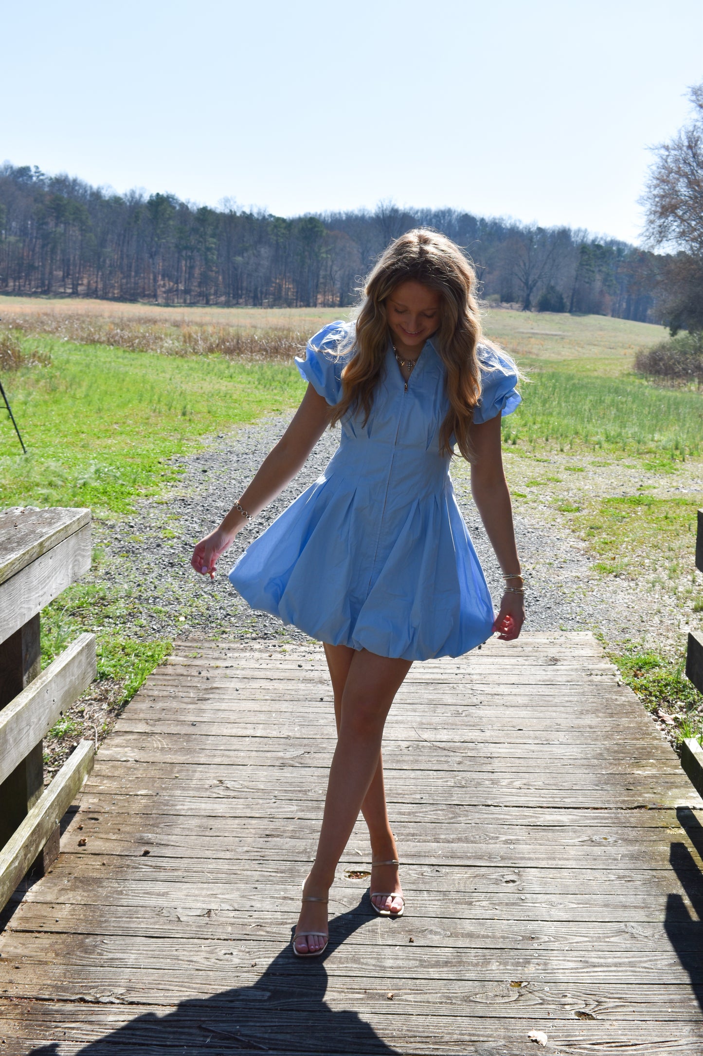 Blue Collared Mini Dress