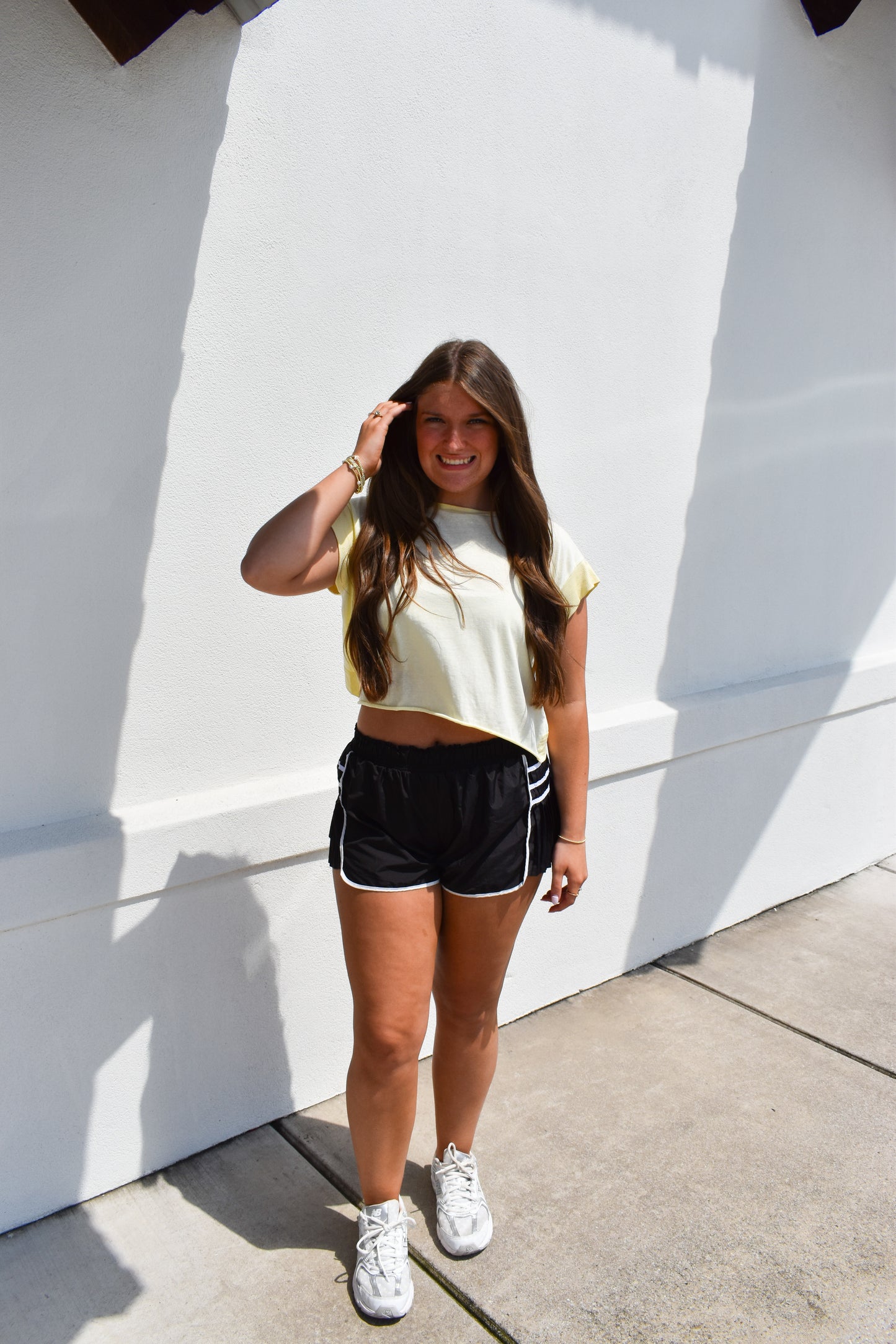 Butter Yellow Cutout Back Layering Tee