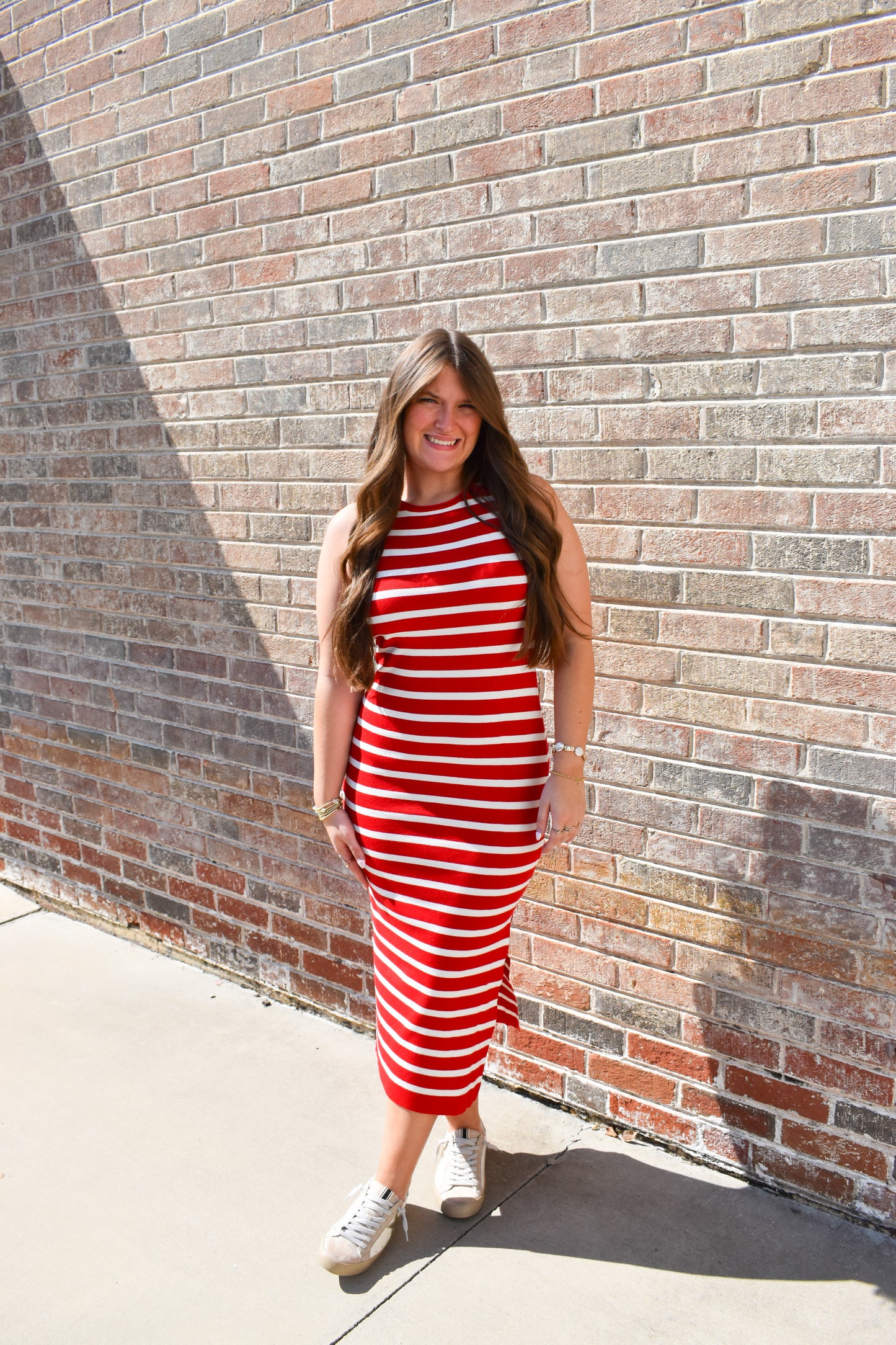 Isla Striped Midi Dress
