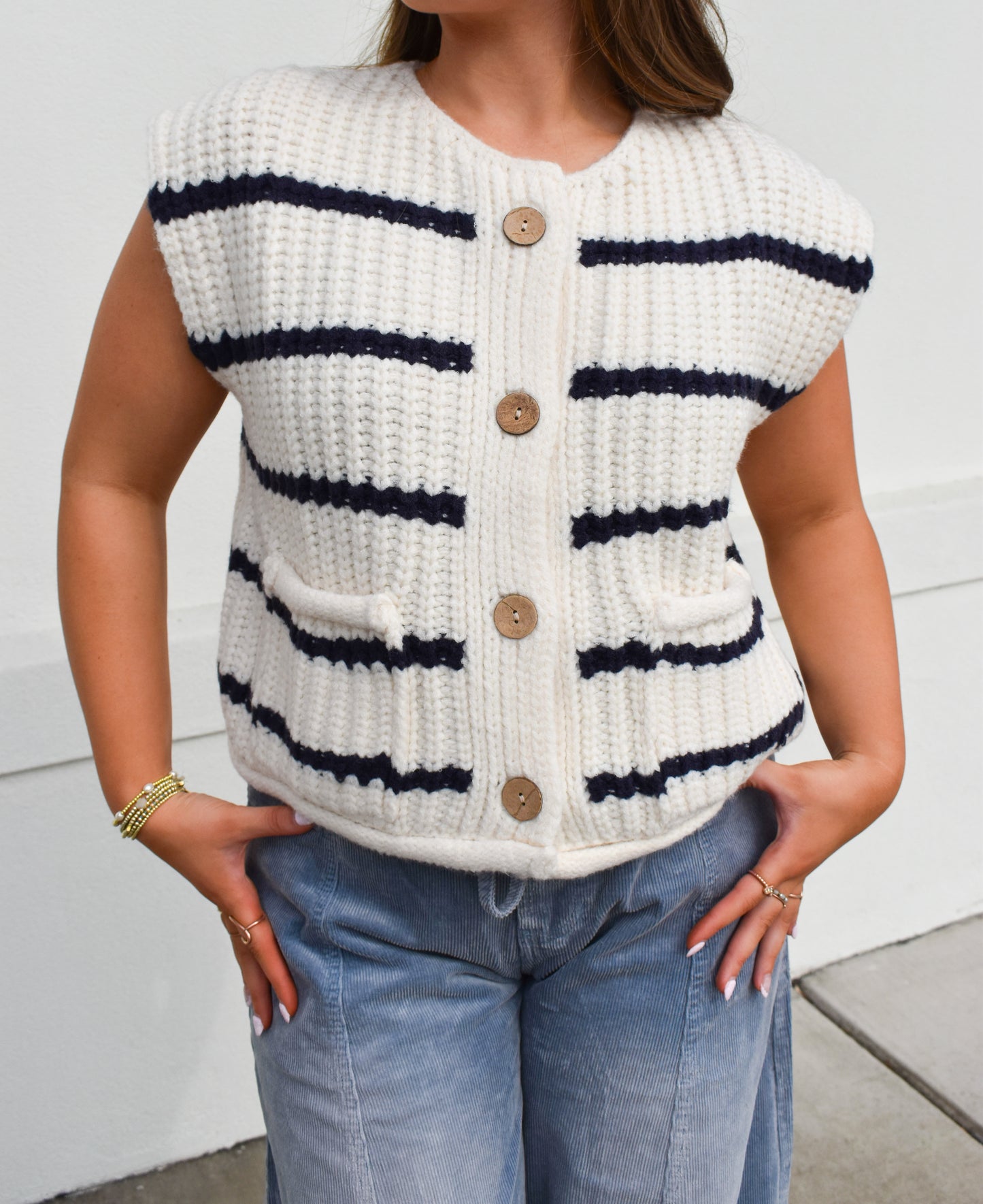 Chunky Stripe Sweater Vest