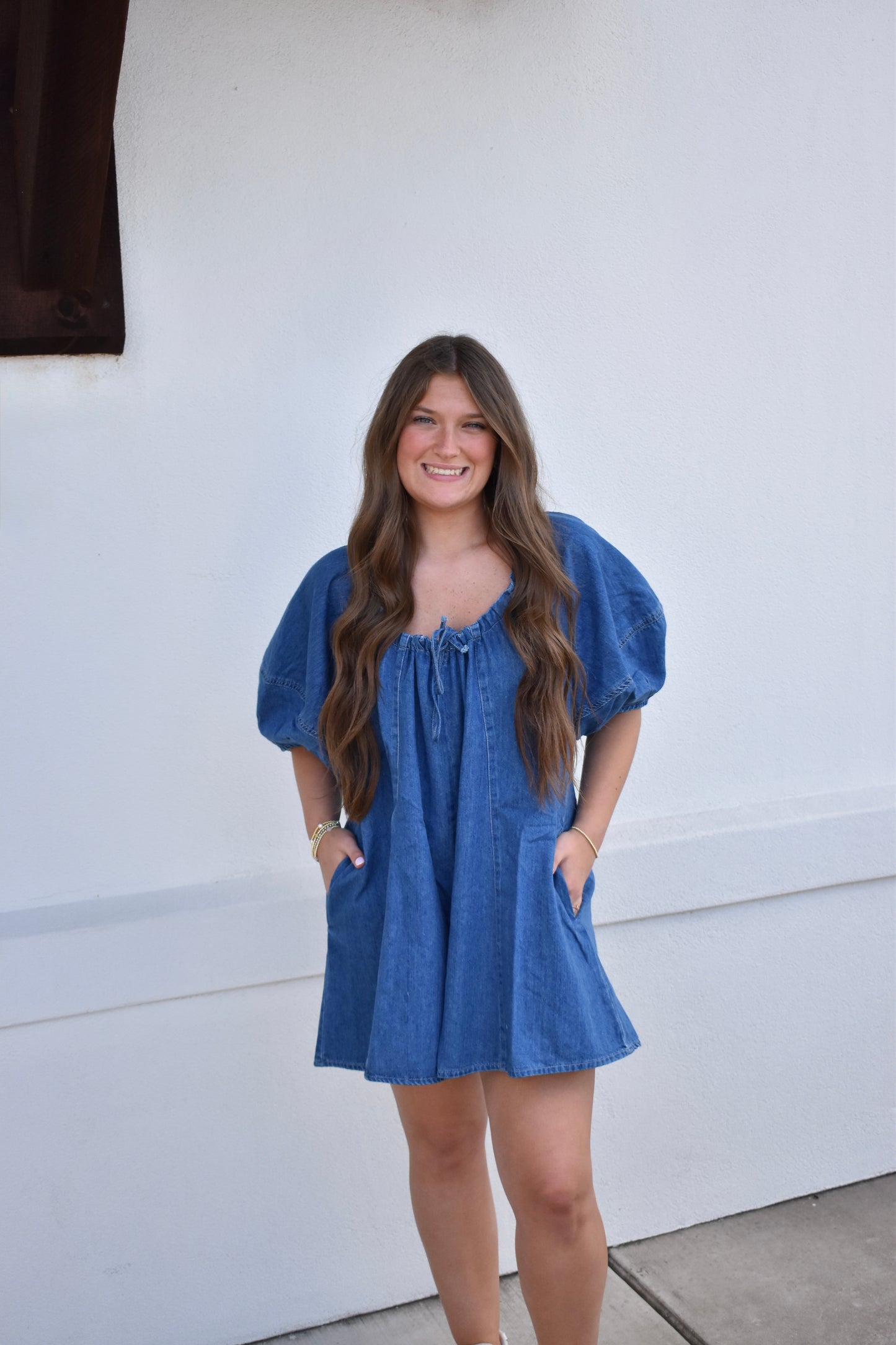 Olivia Denim Tie Romper