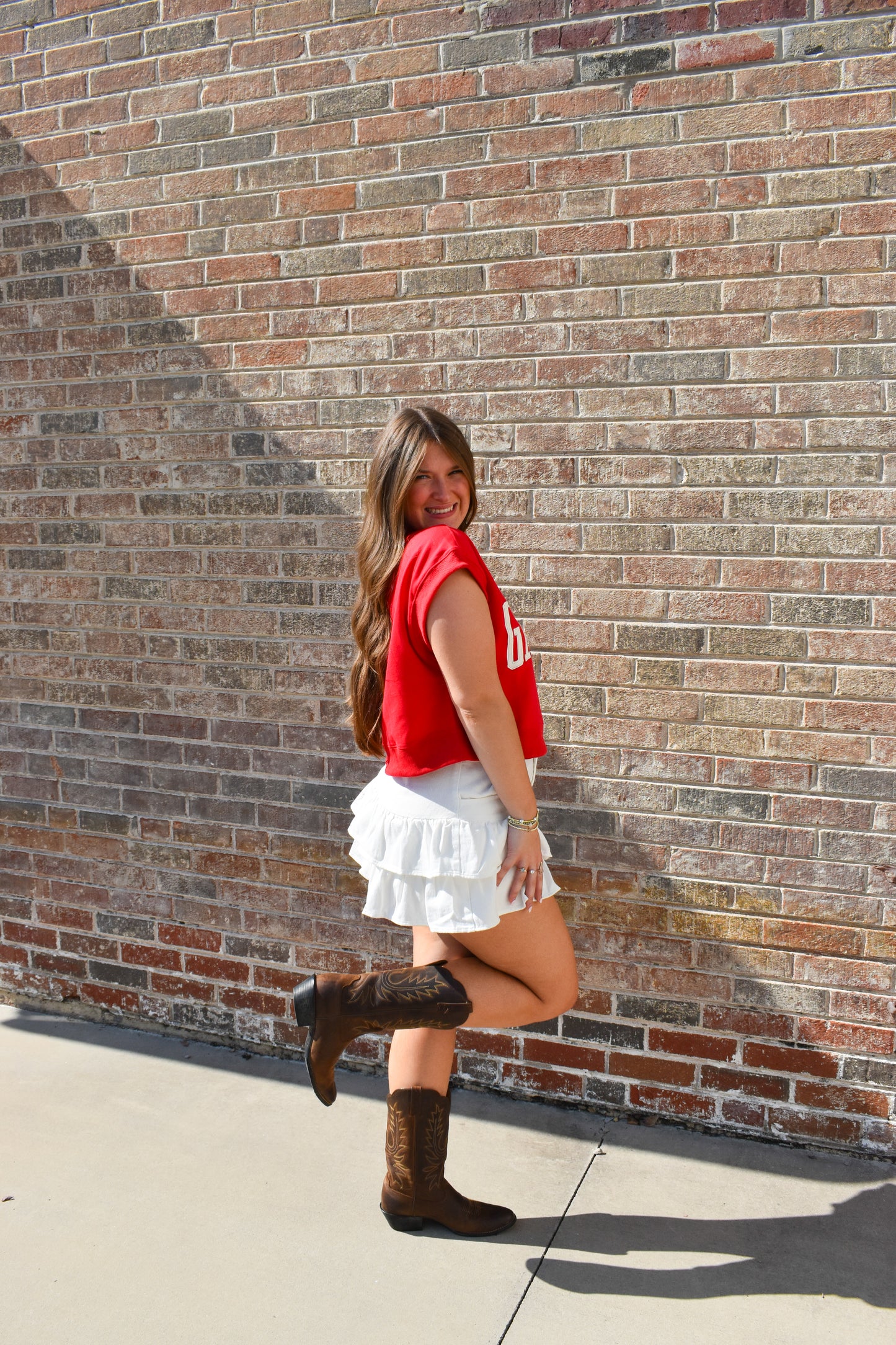 Game Day Cropped Terry Top