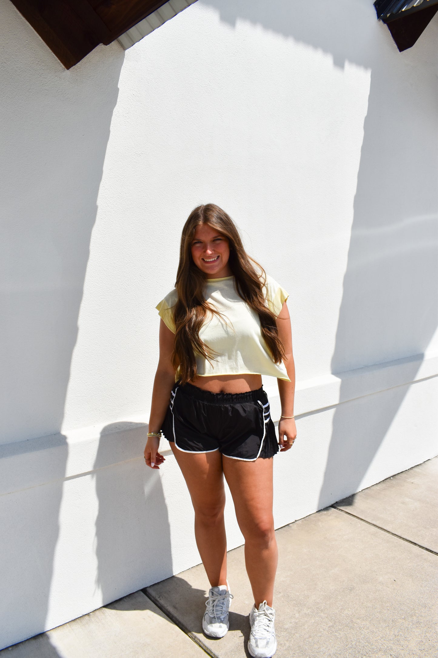 Butter Yellow Cutout Back Layering Tee