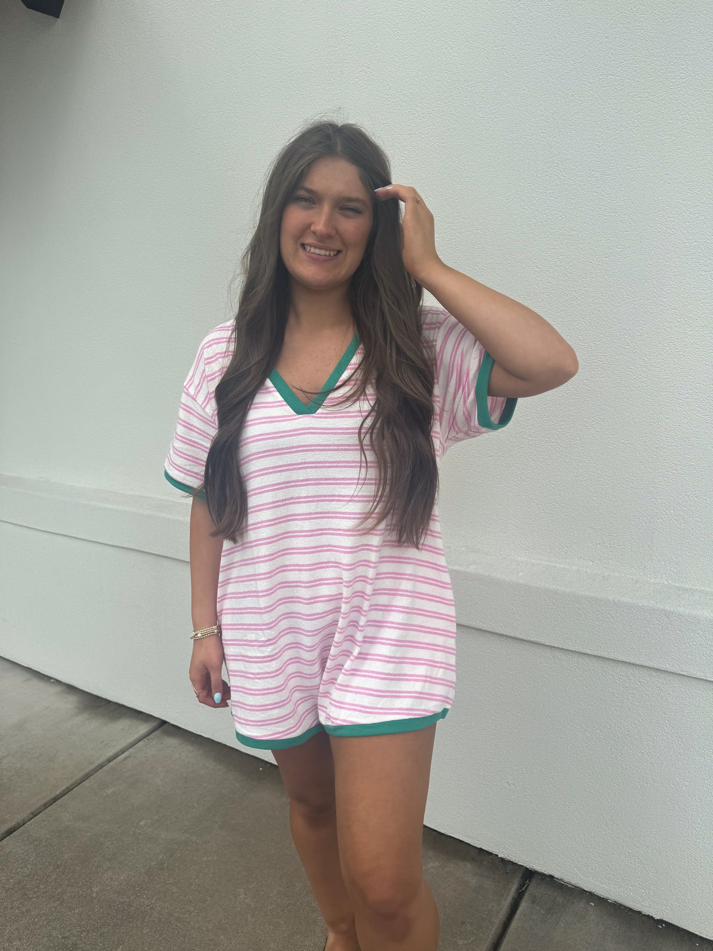 Striped Knit Romper