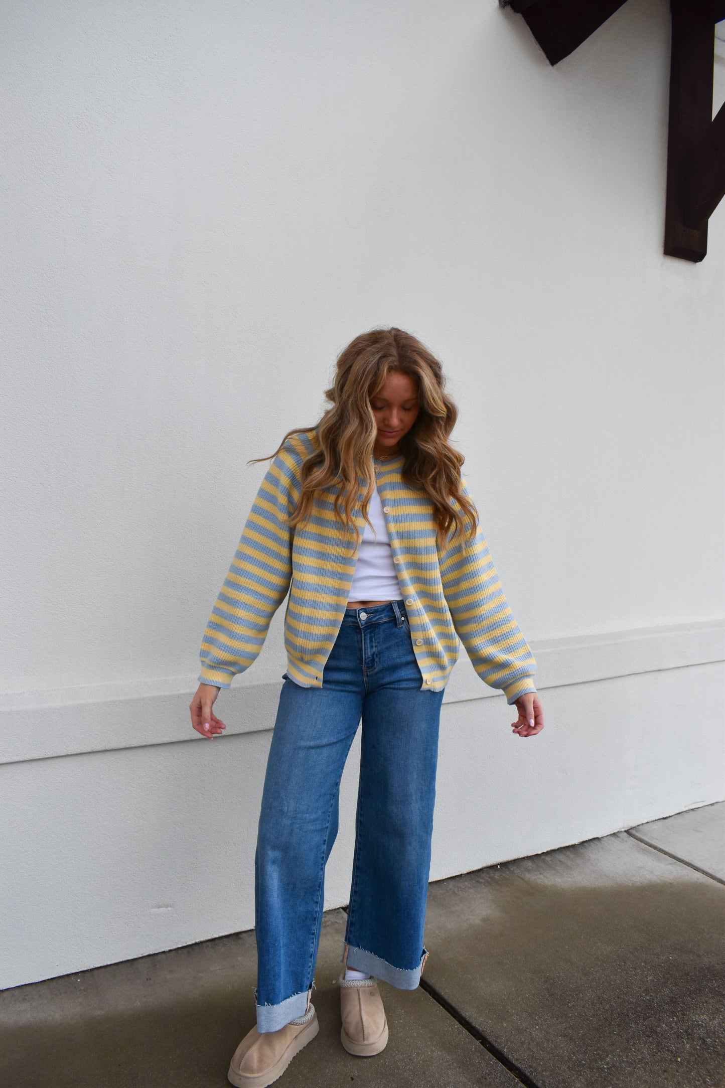 Blue/Butter Stripe Cardigan