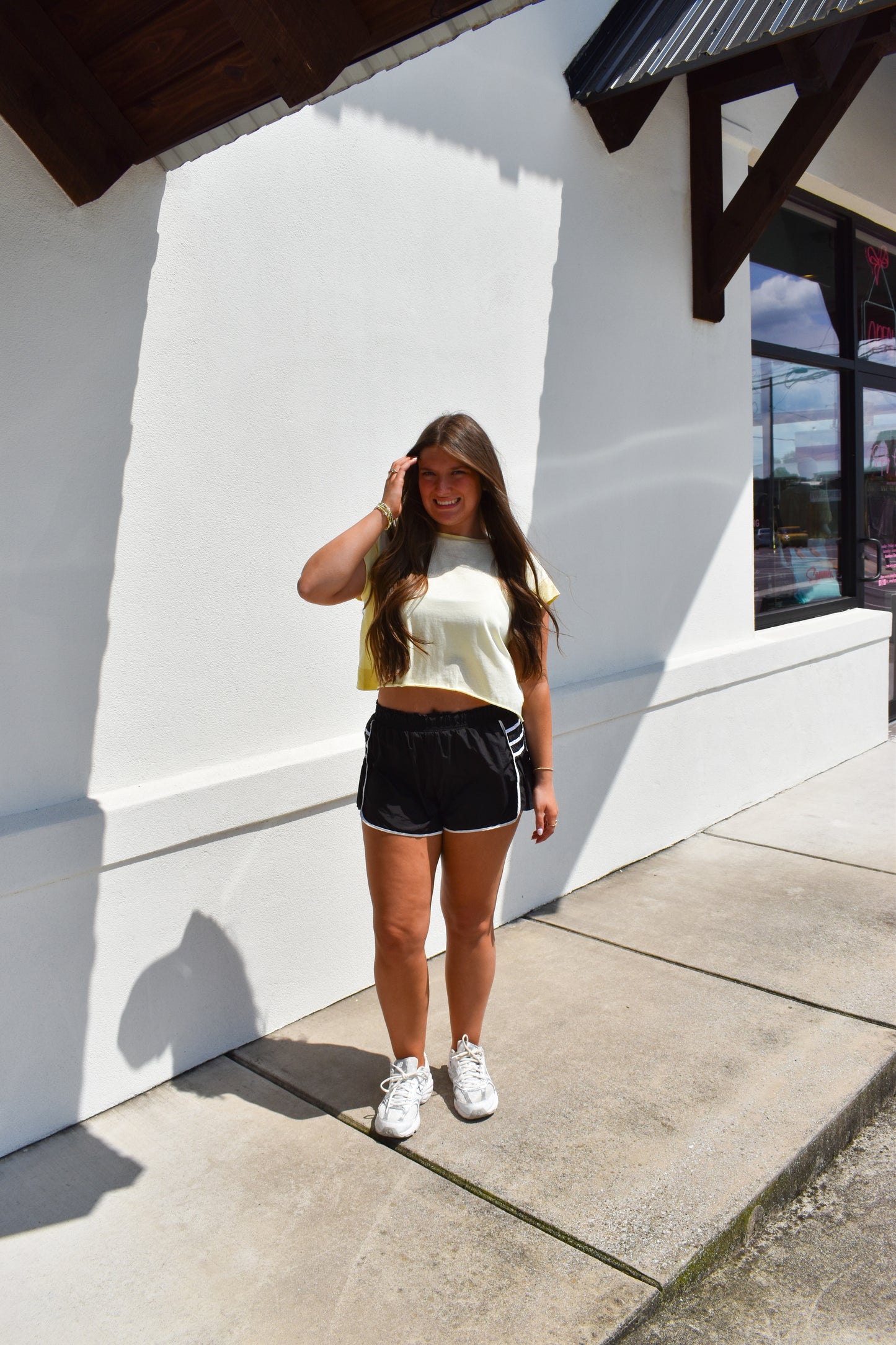 Butter Yellow Cutout Back Layering Tee