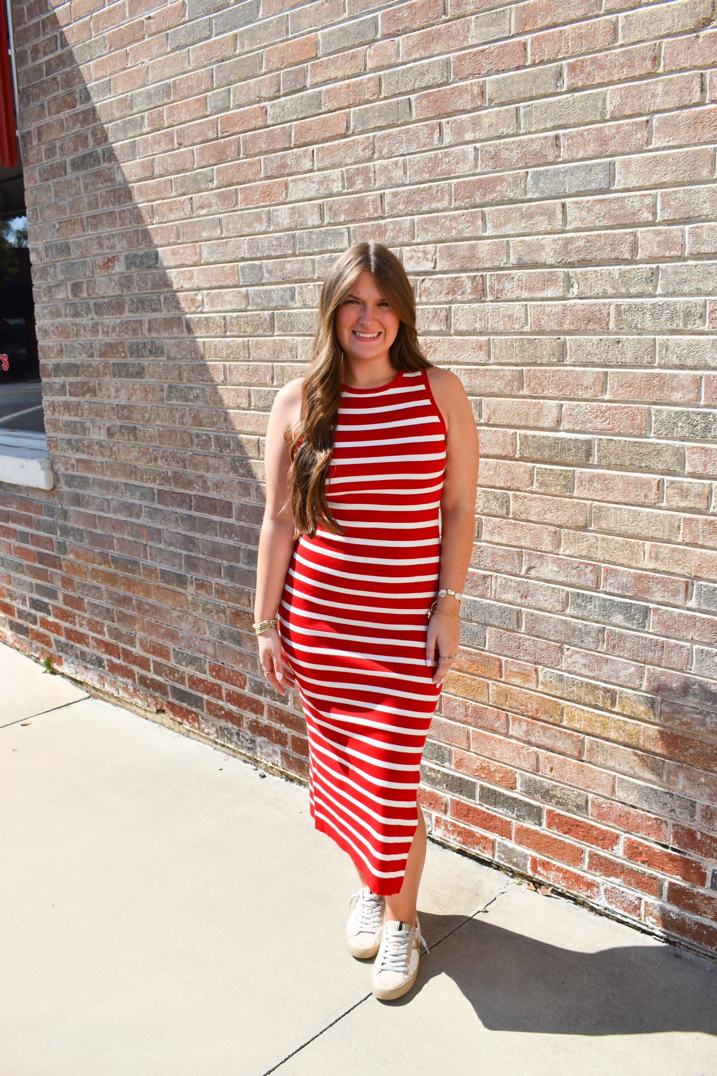 Isla Striped Midi Dress
