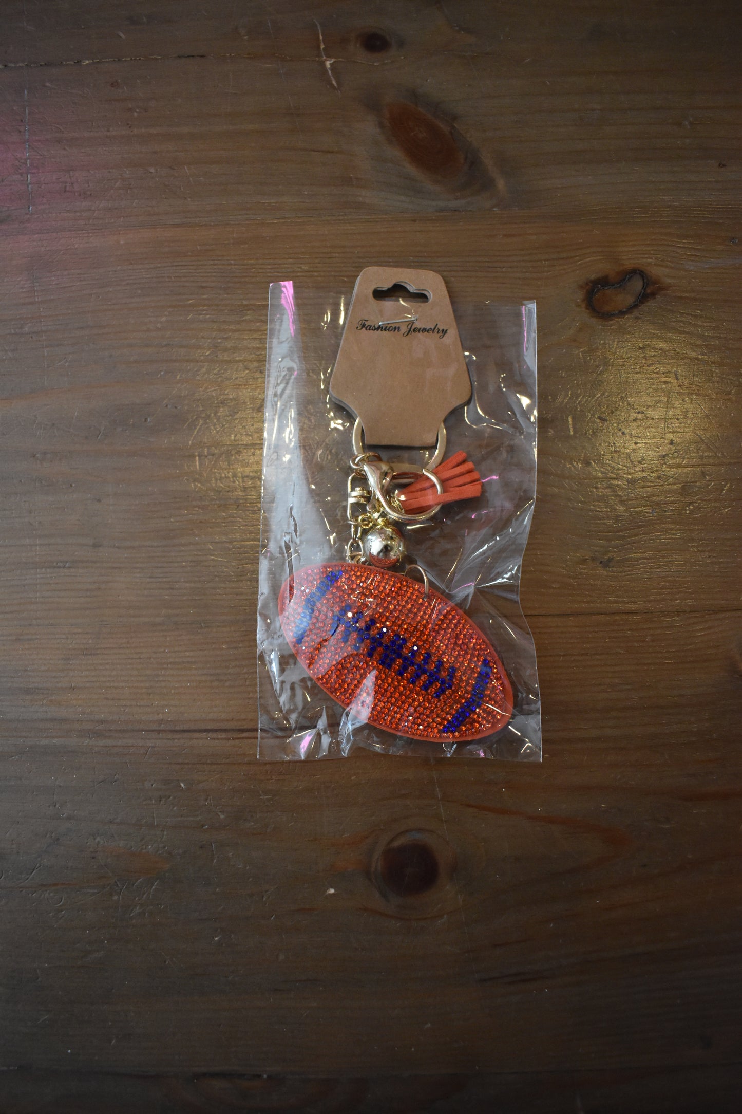 Football Crystal Bling Keychains