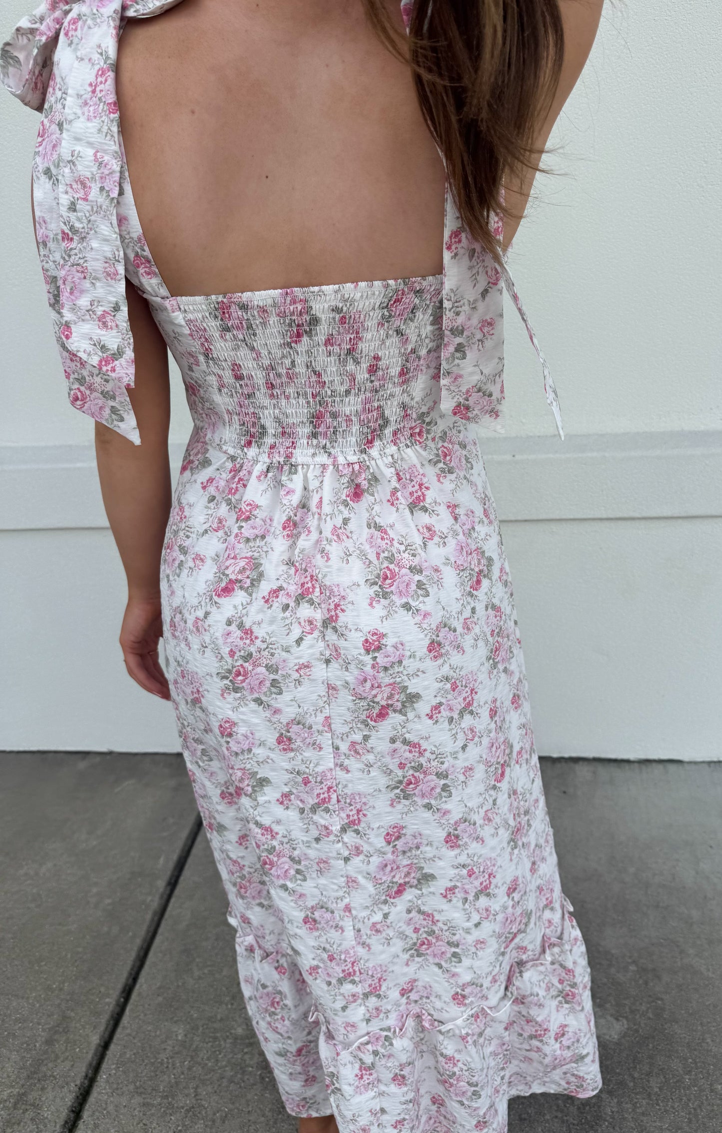 Tiffany Floral Ruched Detail Maxi Dress
