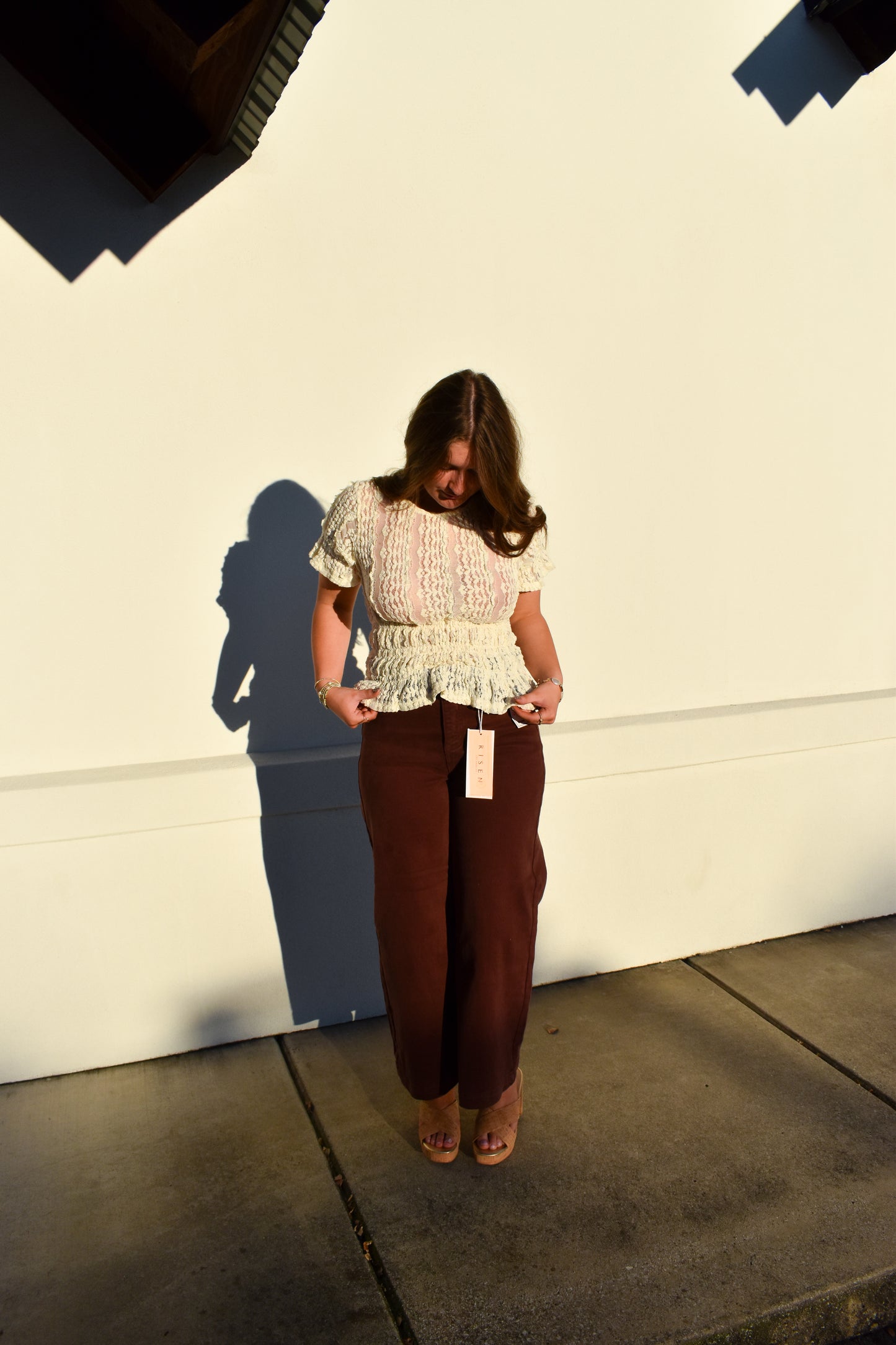 Short Sleeve Lace Blouse