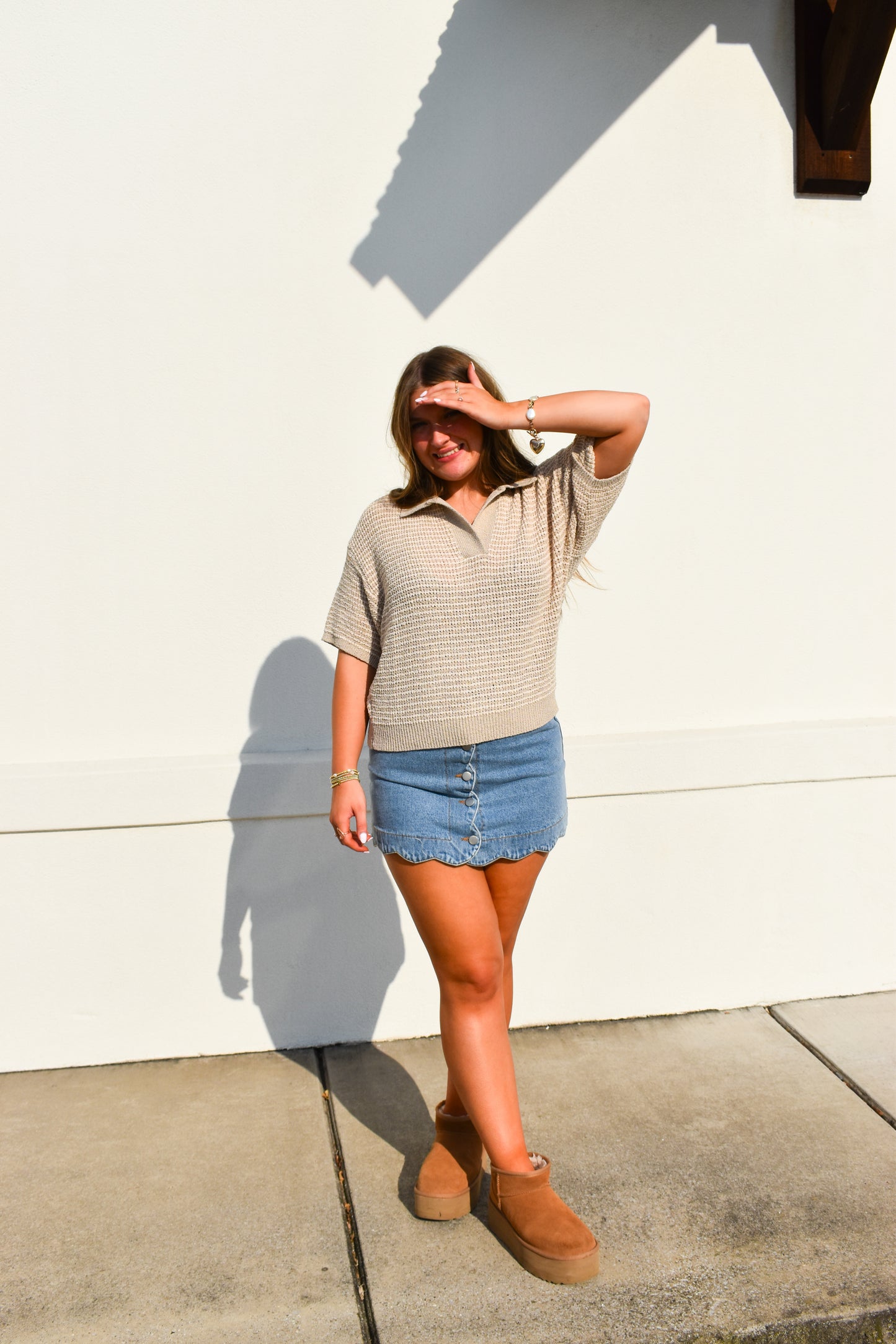 Rowan Collared Knitted Top
