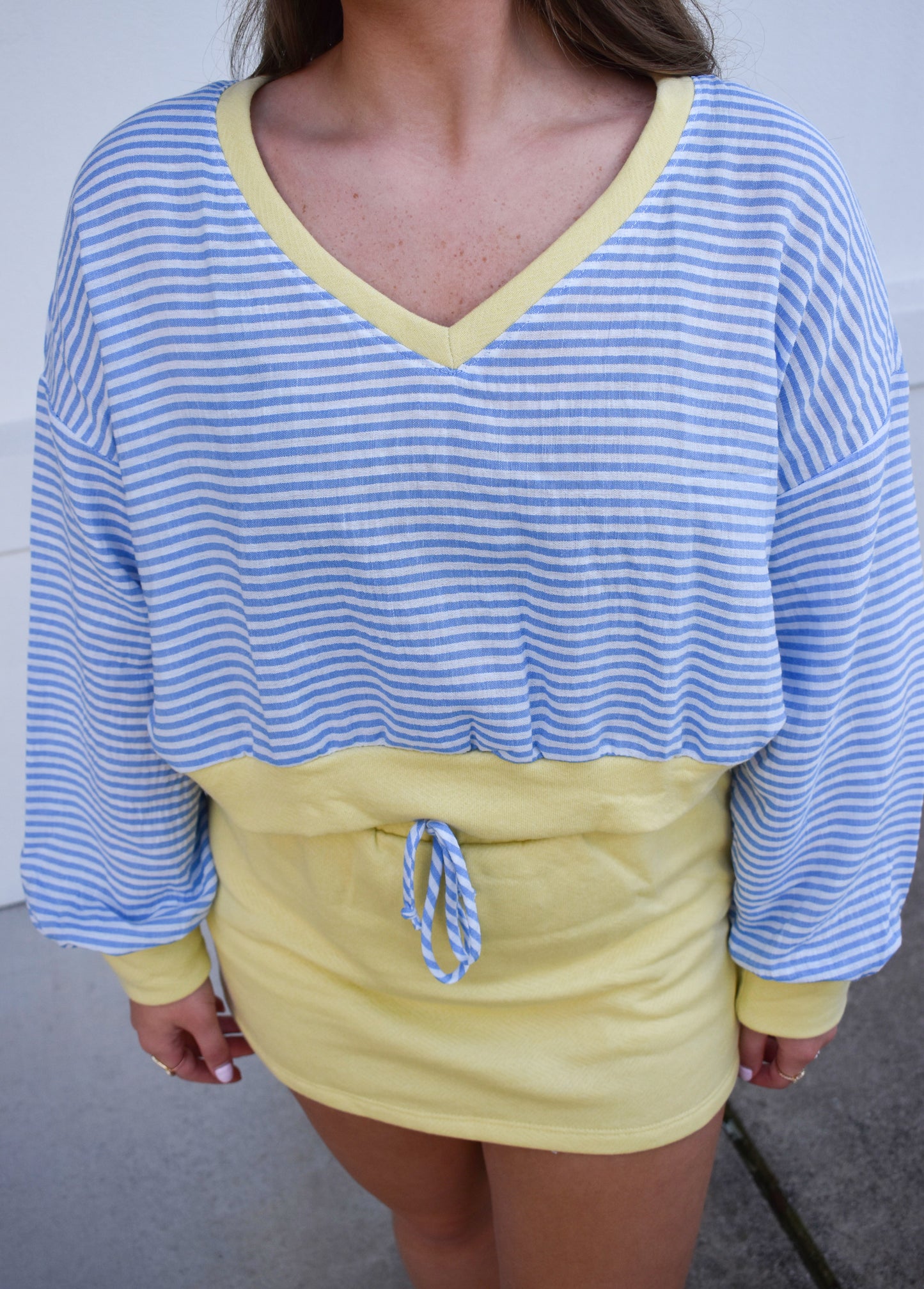 Ava Striped Contrast Top
