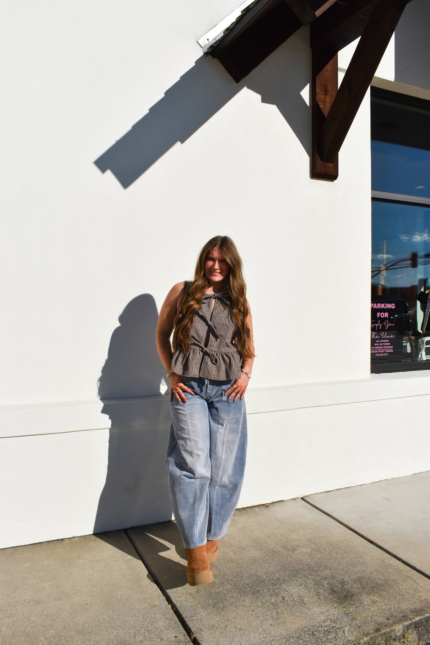 Waist Tie Corduroy Barrel Pants