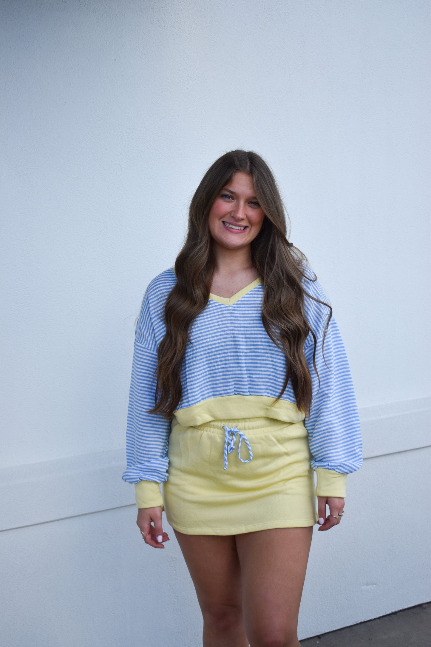 Ava Striped Contrast Top