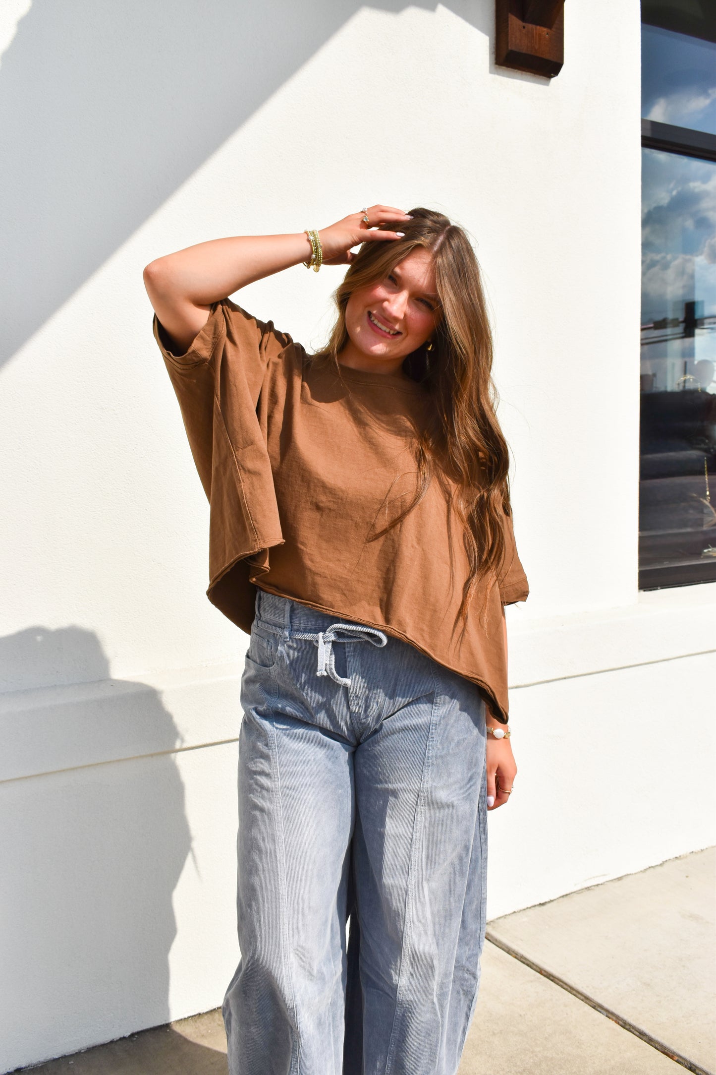 Iris Brown Oversized Top