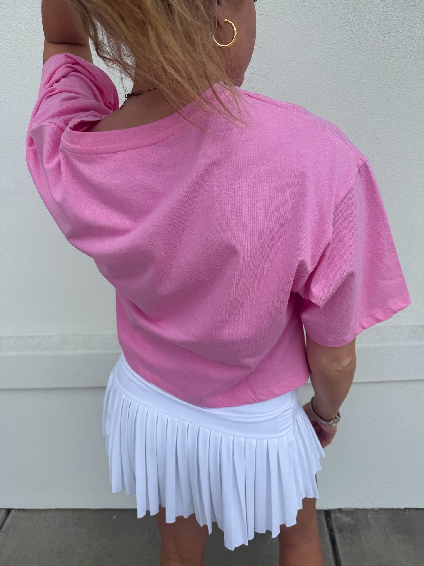 *Restock* USA Patchwork Crop Top: Pink