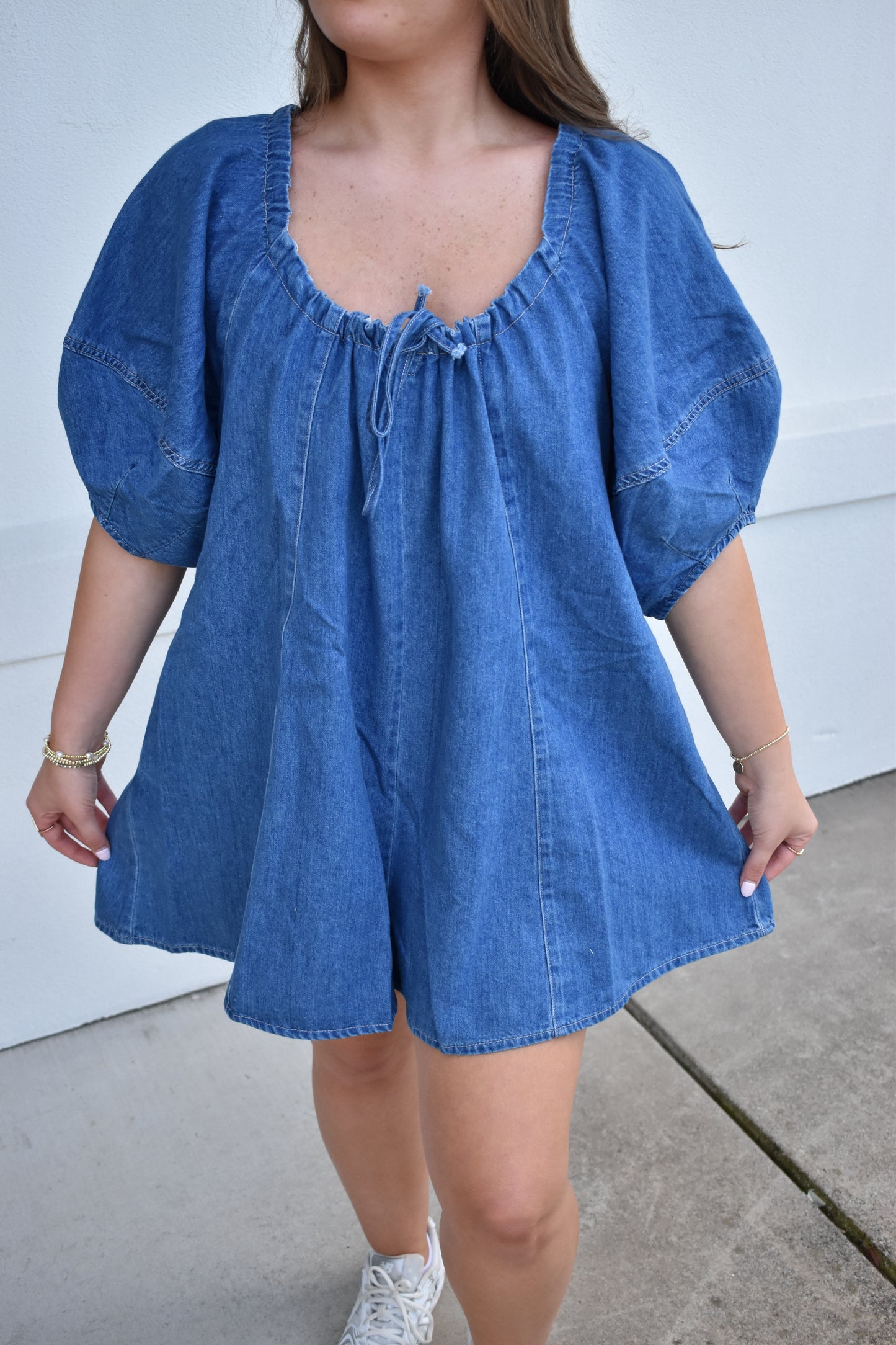 Olivia Denim Tie Romper