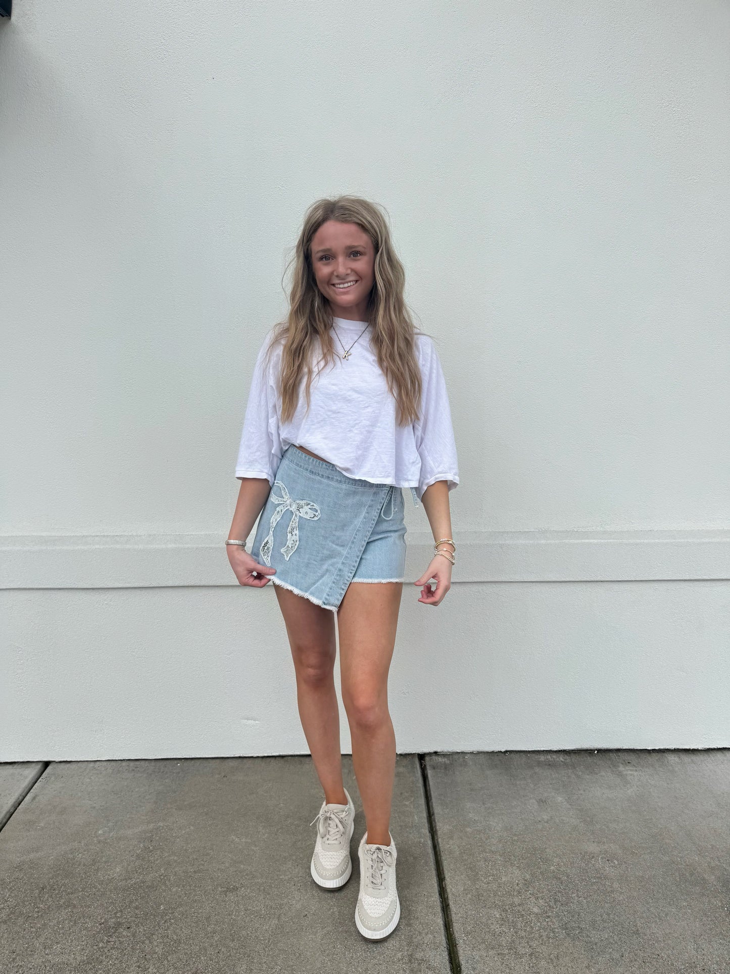 Emma Denim Bow Skort