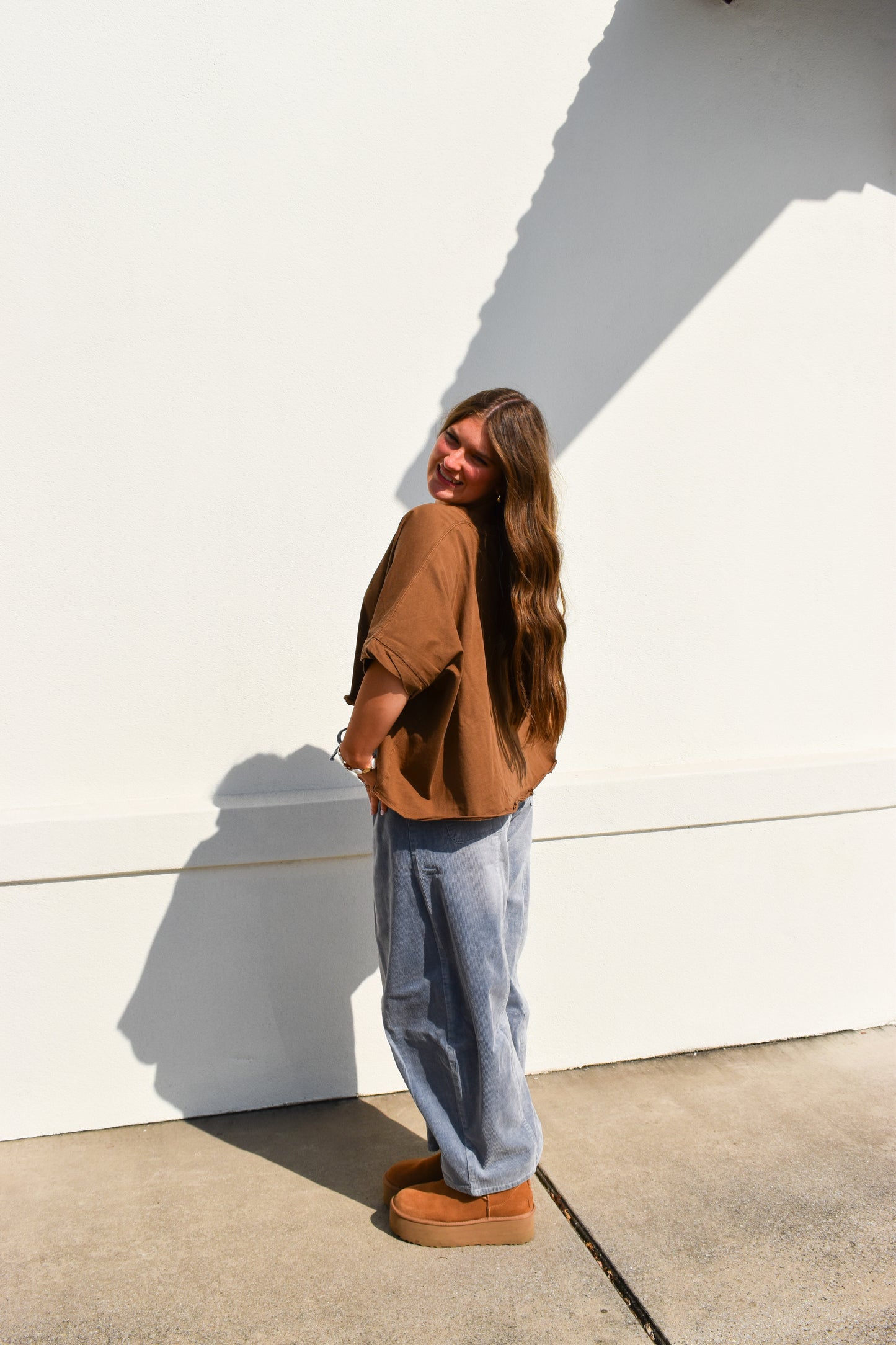 Iris Brown Oversized Top