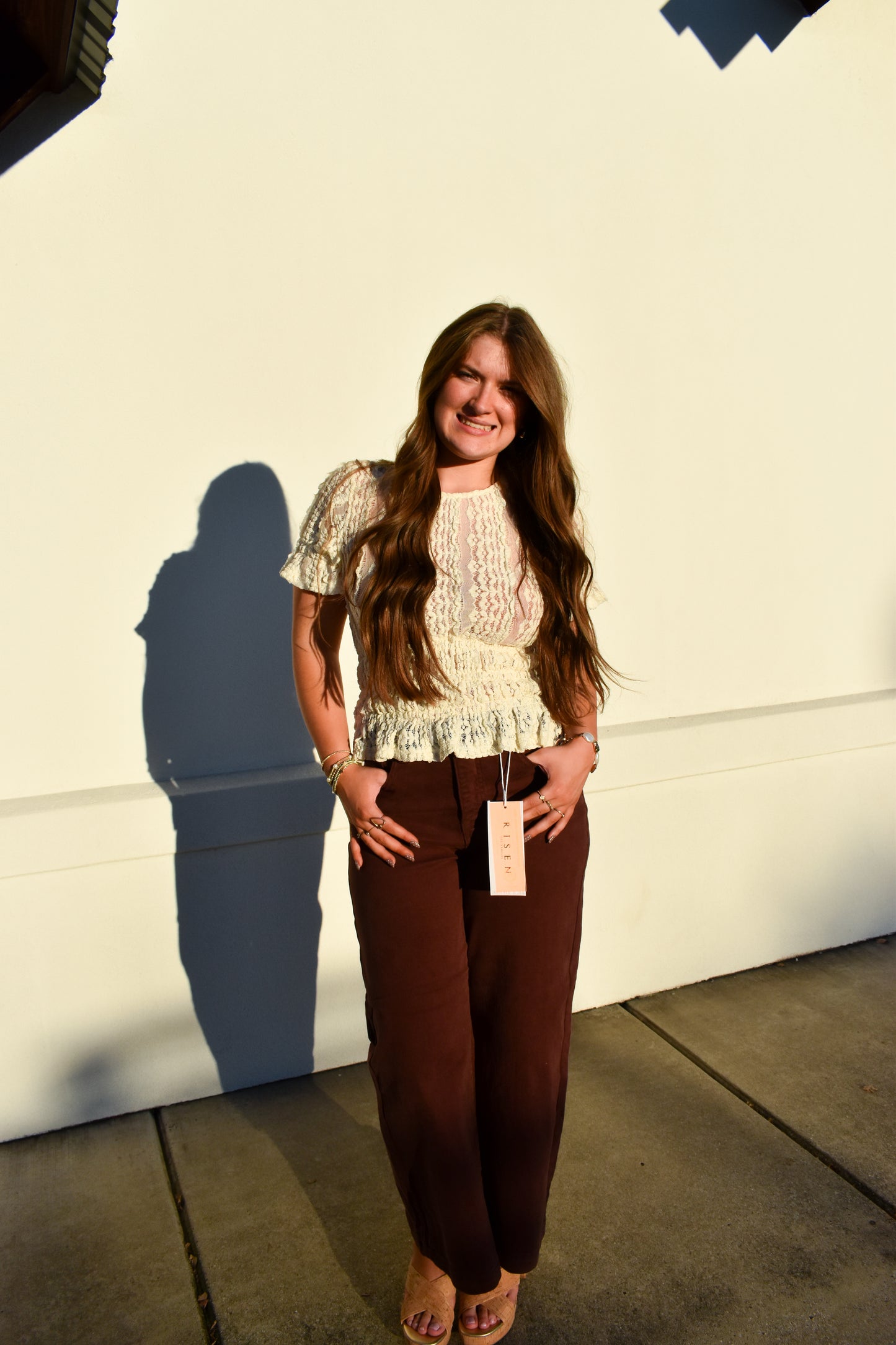 Risen Chocolate High Rise Pants