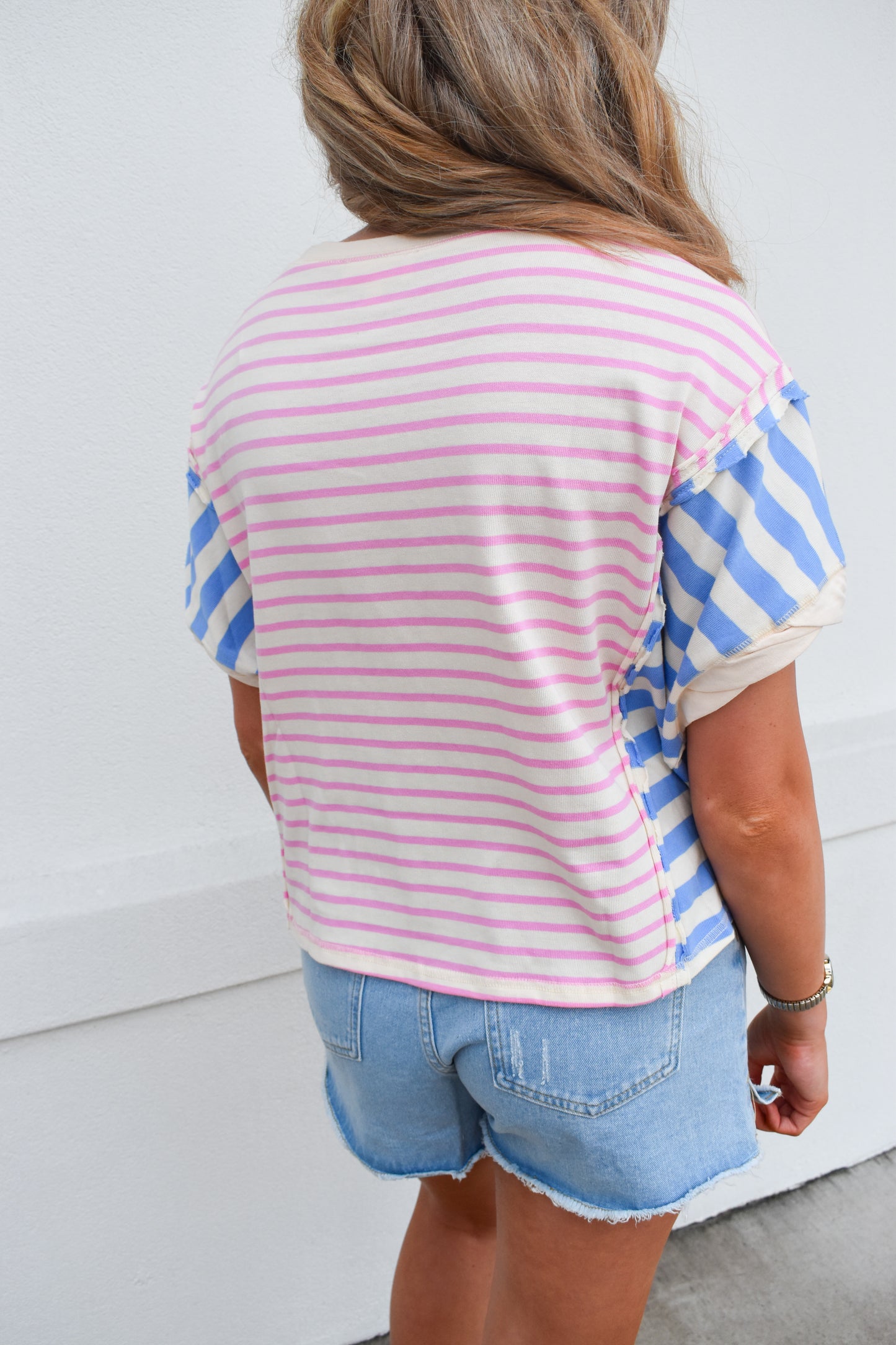 Ella Two Toned Stripe Top